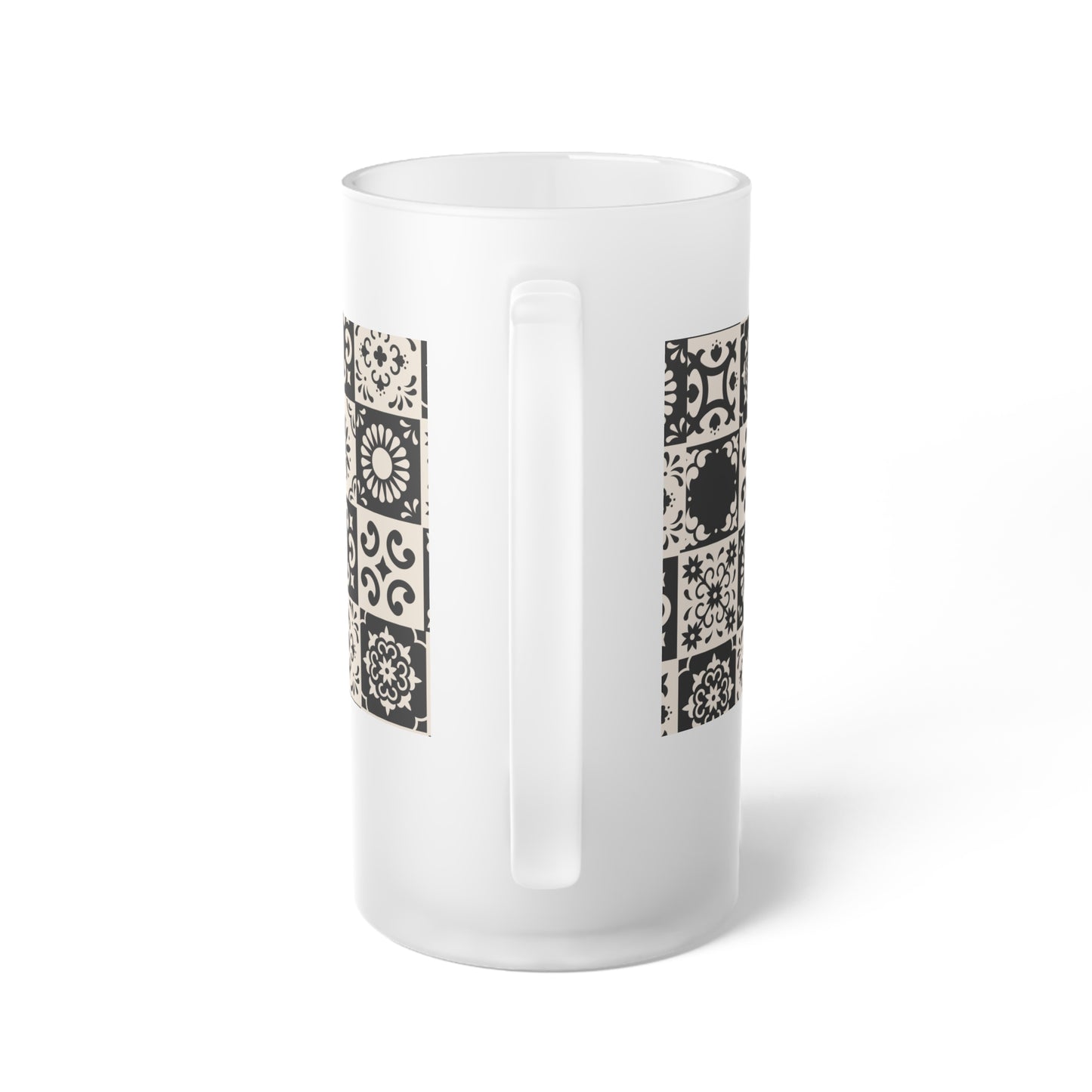 Frosted Glass Beer Mug_ Stylish Sipping Essential_ N2 Series FGBM PT2WW003_ Limited Edition by WesternWaves