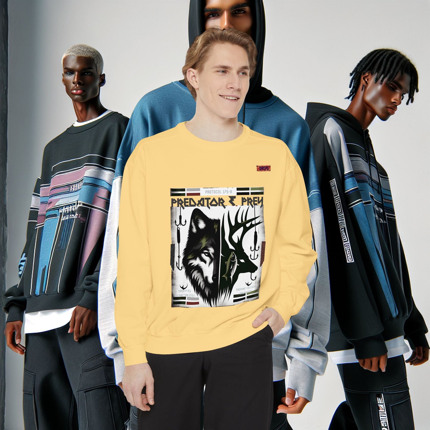 Predator & Prey Sweatshirt_ 03 Sep 2025_ Cozy Unisex Pullover, Nature Lover Apparel, Gifts for Wildlife Enthusiasts, Fall Fashion Layer