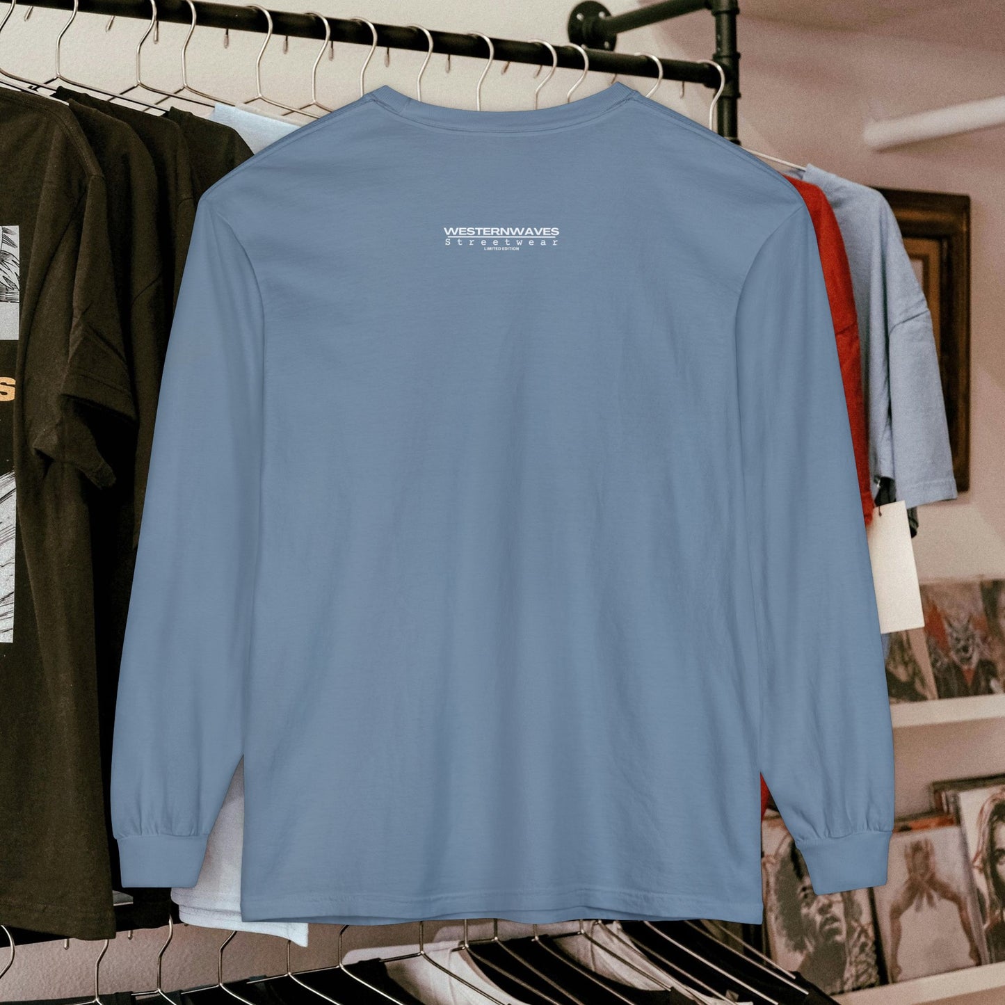 Unisex Long Sleeve T-shirt_ Series N8+ USLSTS PT2WW001_ HSD 009_ Limited Edition Trendy Statement Apparel by WesternWaves: