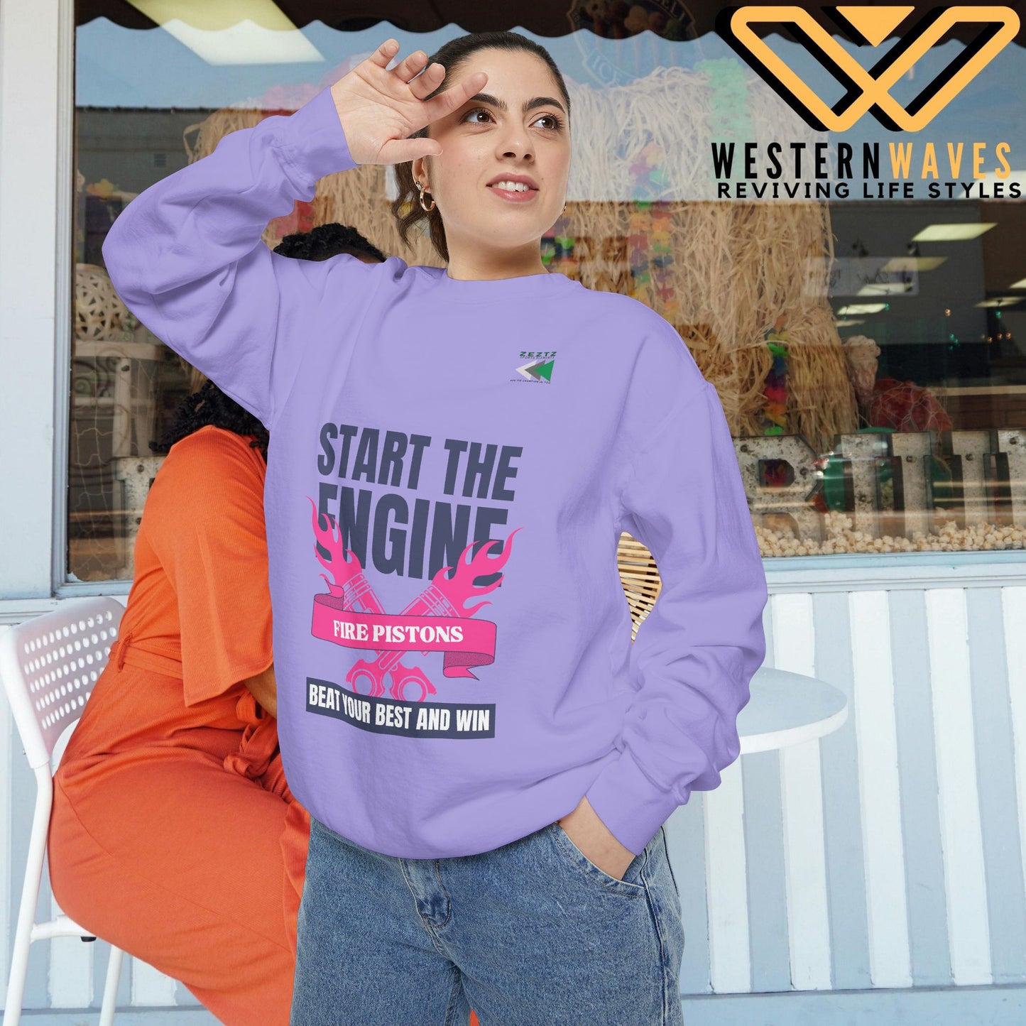 Unisex Garment-Dyed Sweatshirt_ N2 Series USGDSS PT2WW002_ Limited Edition Masterpiece of ‘ZeztZ’ Sports Brand _ Luxury & Casual Comfort by WesternWaves: