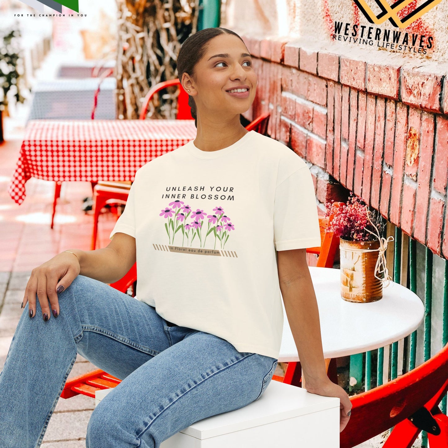 Women's Boxy Tee_ N3+ Series WBTEE PT2WW001_ limited edition by WesternWaves:
