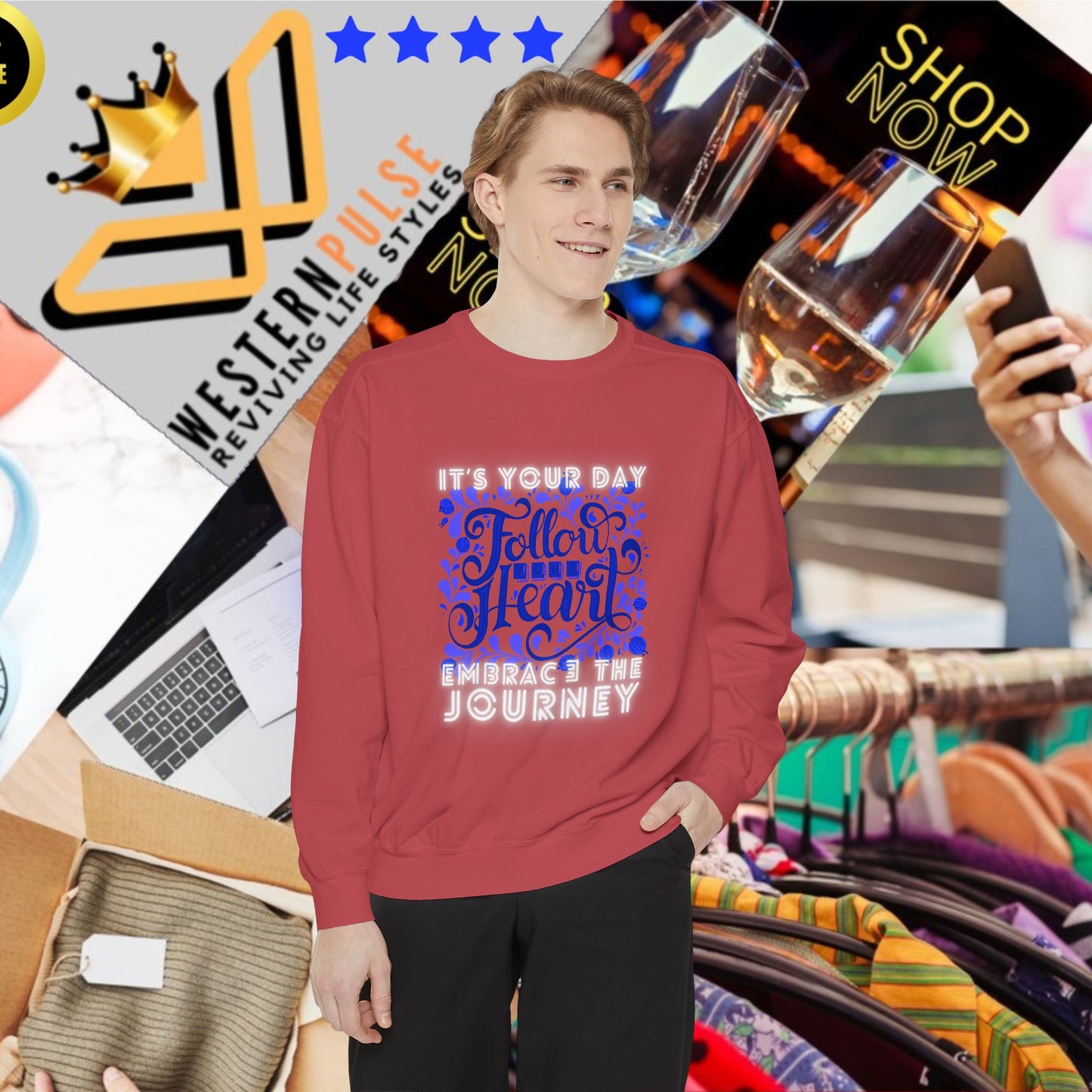 Unisex Garment-Dyed Sweatshirt_ N3+ Series UGDSS PT2WW002_ Limited Edition by WesternWaves_