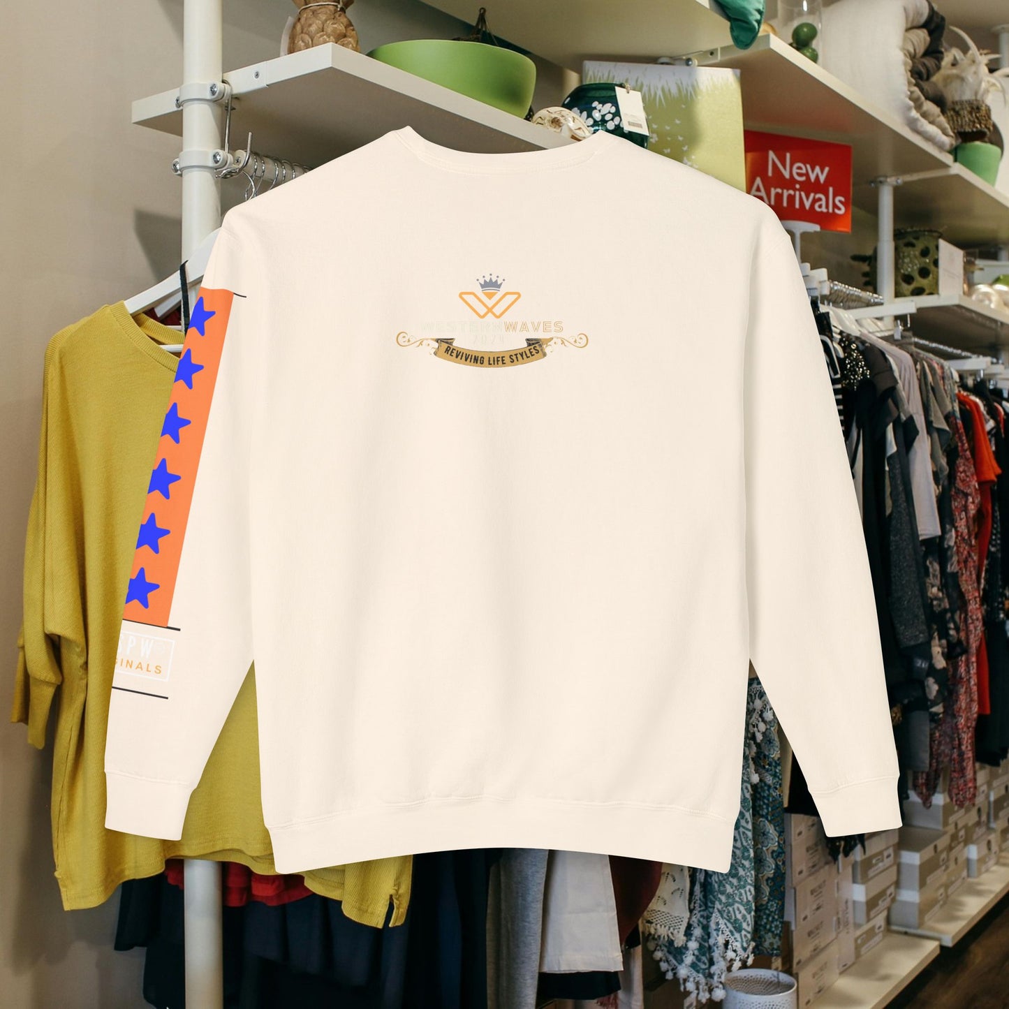 Unisex Lightweight Crewneck Sweatshirt_ N2+ Series ULWCSS PT2WW007_Limited Edition Unparalleled Quality by WesternWaves:
