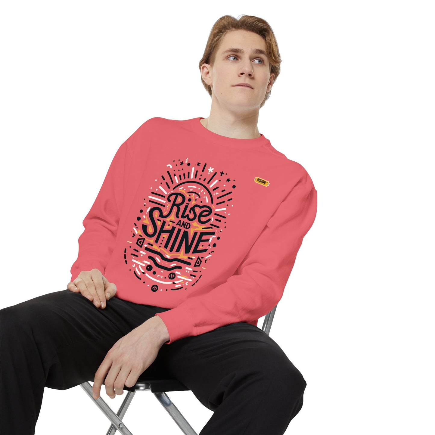 Motivational Unisex Garment-Dyed Sweatshirt, Cozy Pullover, Rise and Shine Apparel, Gift for Her, Inspirational Clothing