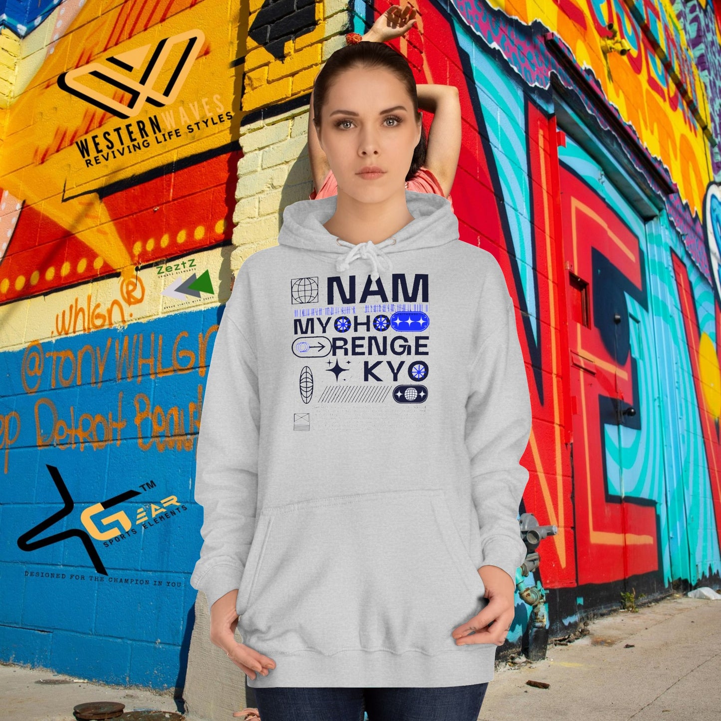Unisex College Hoodie_ N2+ Series USCH PT2WW005_ Limited Edition Timeless Unisex Design by WesternWaves: