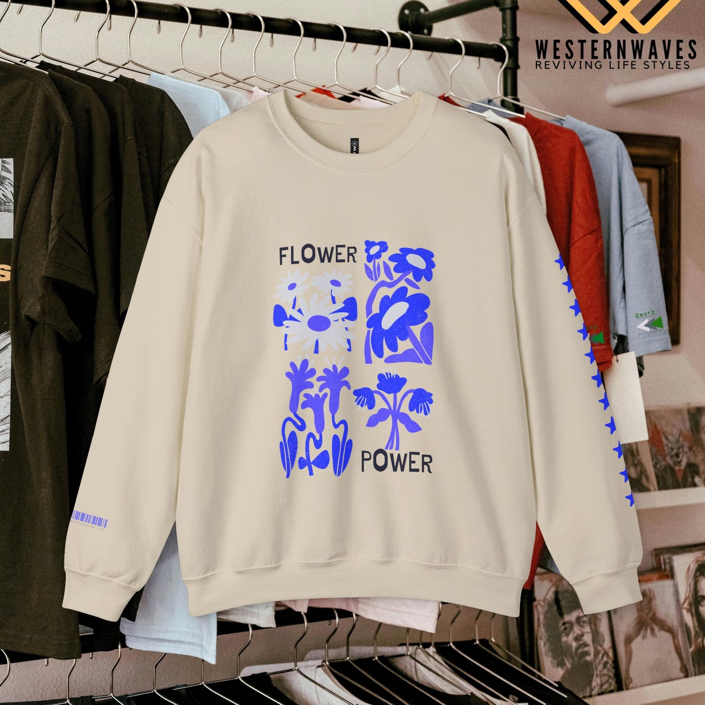 Unisex Heavy Blend™ Crewneck Sweatshirt_ N3+ Series UHBCSS PT2WW030_ Limited Edition Pure Luxury By WesternWaves: