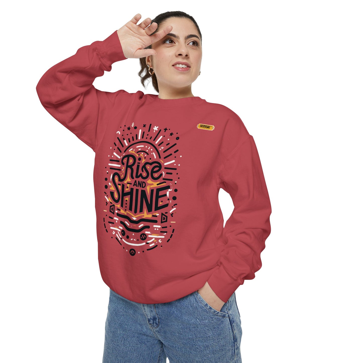 Motivational Unisex Garment-Dyed Sweatshirt, Cozy Pullover, Rise and Shine Apparel, Gift for Her, Inspirational Clothing