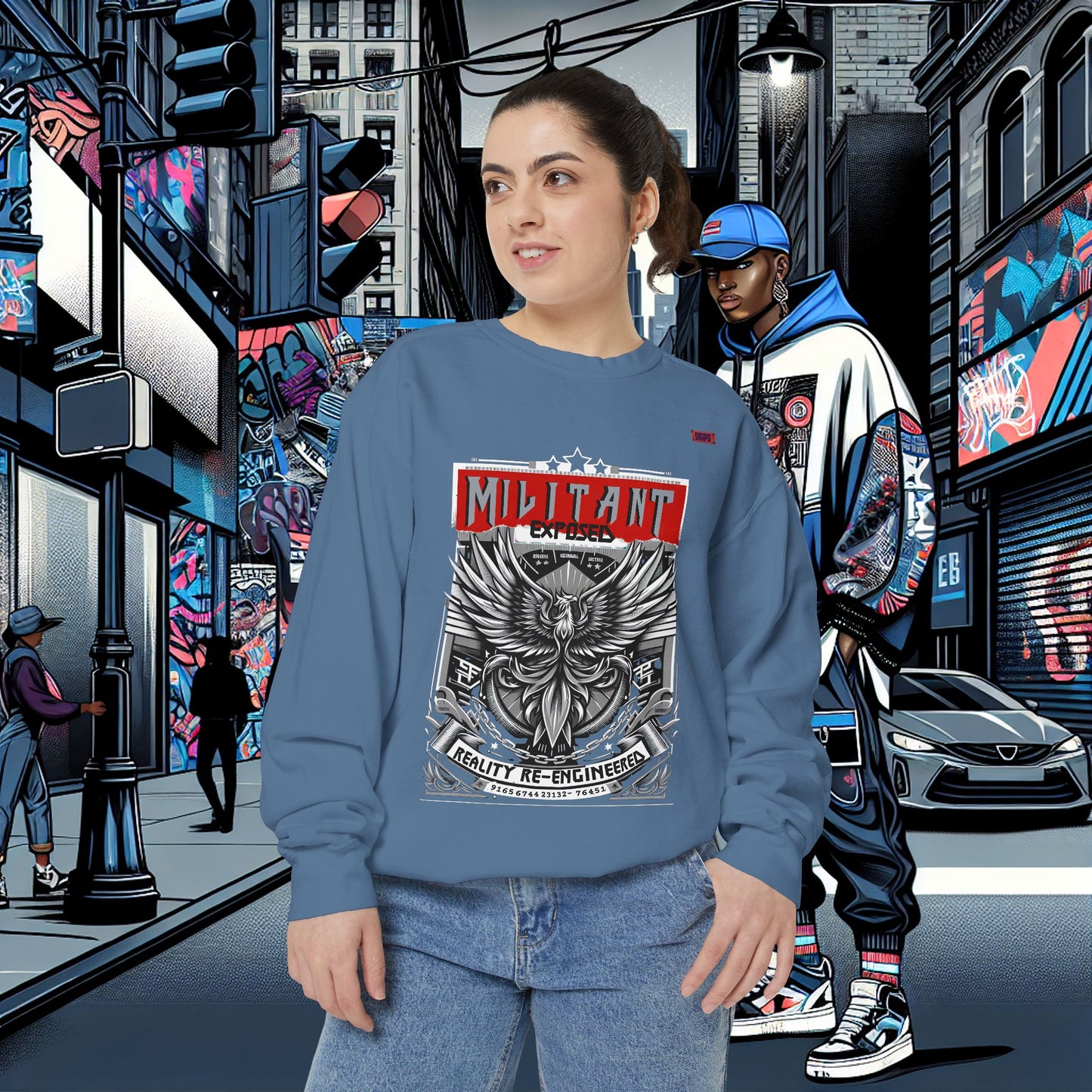 Unisex Garment-Dyed Sweatshirt_ N8+ Series SPW USMWSSFCNSS PT2WW001_ Limited Edition by WesternWaves: