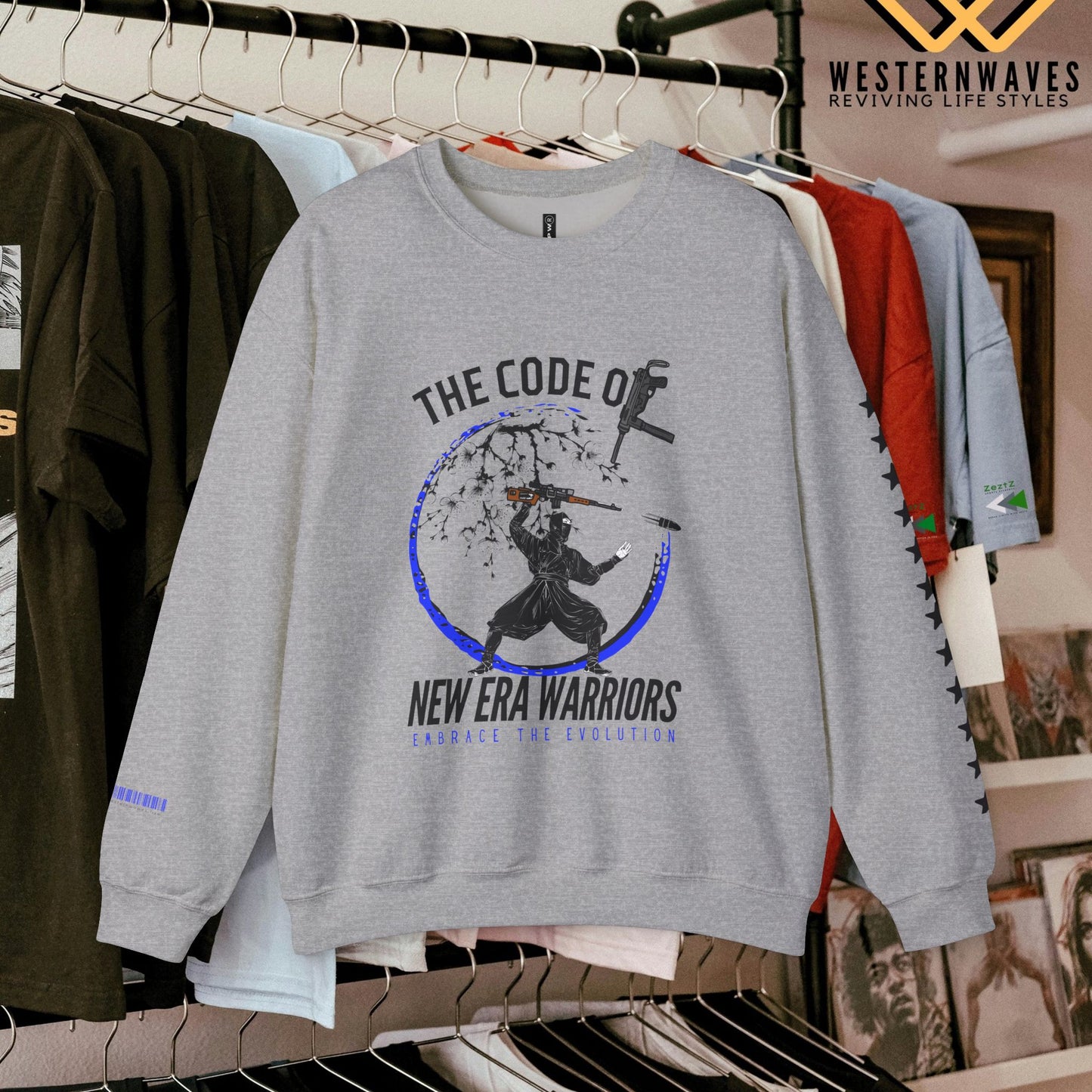 Unisex Heavy Blend™ Crewneck Sweatshirt_ N3+ Series UHBCSS PT2WV010_ Limited Edition Timeless Style by WesternWaves: