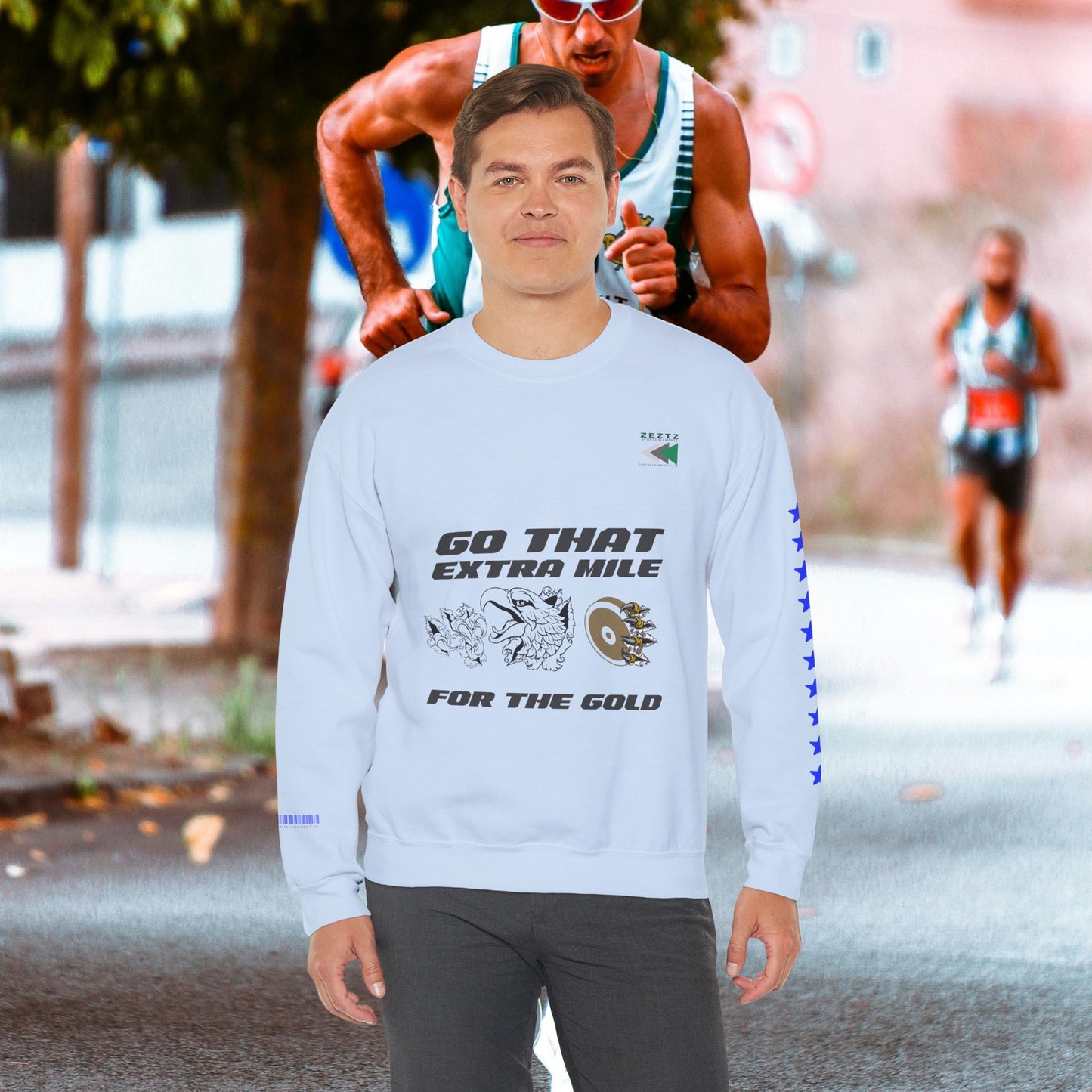 Unisex Heavy Blend™ Crewneck Sweatshirt_ N2 Sports Series UHBCSS PT2WW005_ Limited Edition ‘Zeztz’ Brand Sports Elements by WesternWaves: