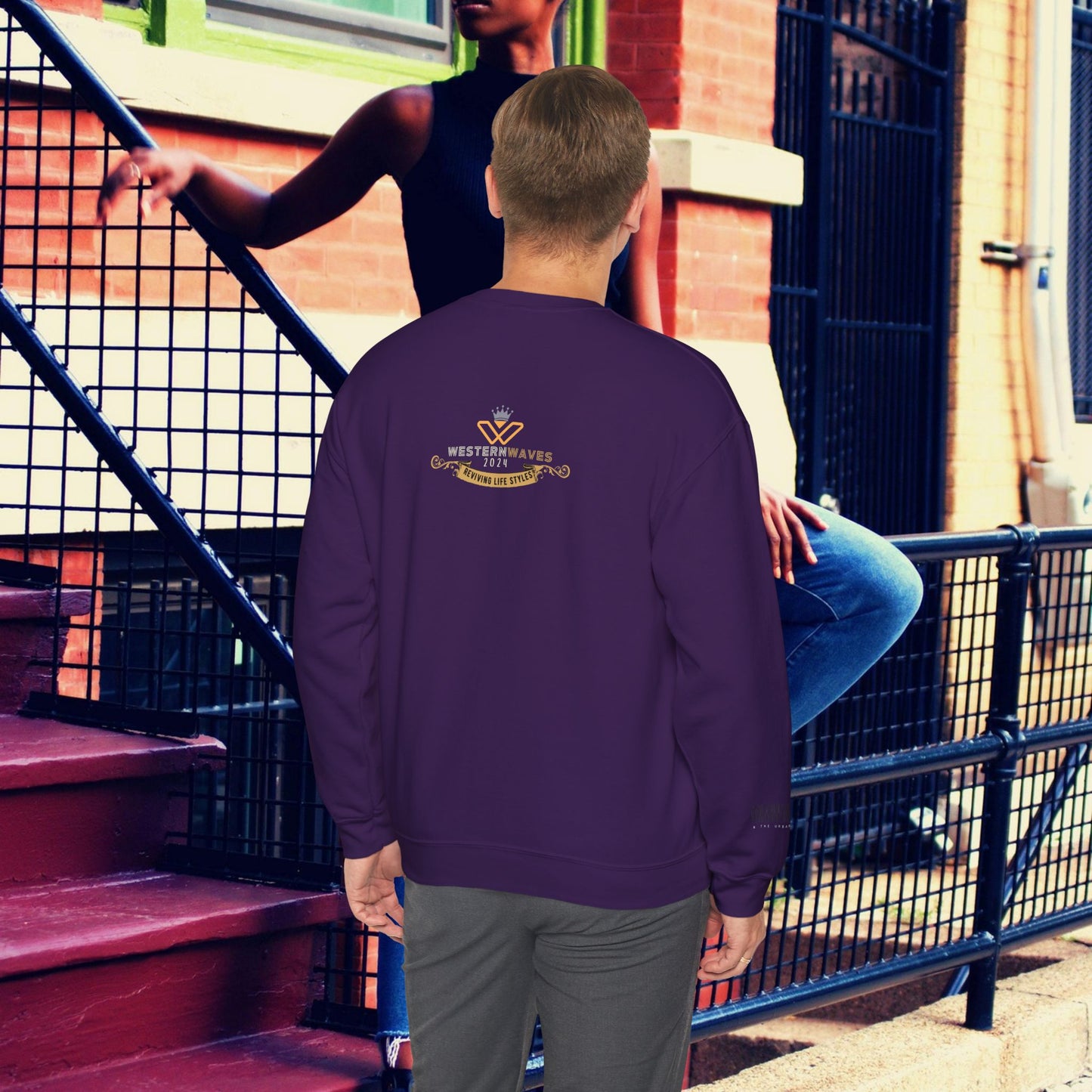 Unisex Heavy Blend™ Crewneck Sweatshirt_ N3+ Series UHBCSS PT2WW006_ Limited Edition Pure Luxury By WesternWaves: