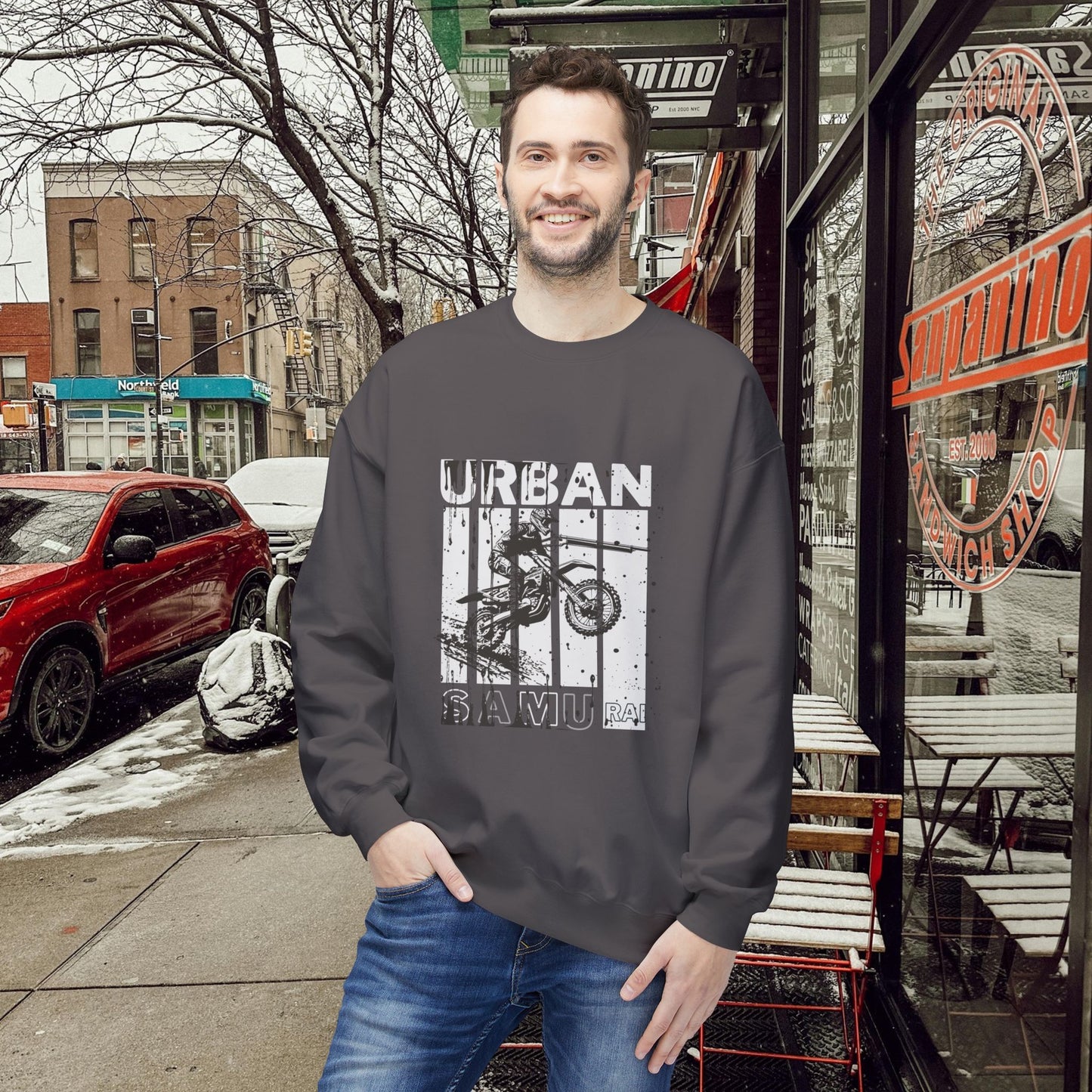 Unisex Midweight Softstyle Fleece Crewneck Sweatshirt_ N2+ Series USMWSSFCNSS PT2WW009_ Limited Edition Stylish Eco-conscious Raw Classic by WesternWaves: