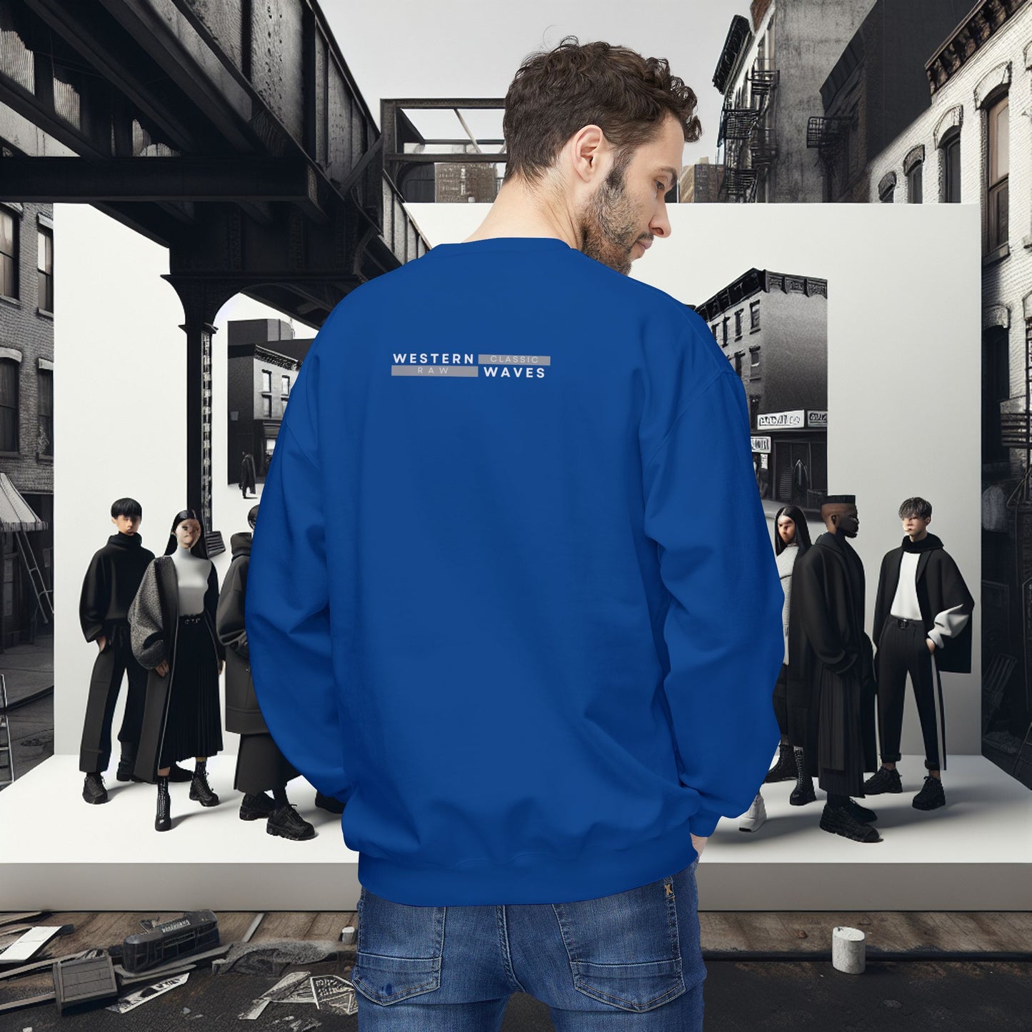 Urban Nomad Fleece Crewneck Sweatshirt_ UWD 0027_ | Cozy Streetwear Style, Perfect for Travel, Gifts, Fall & Winter Layers, Graphic Pullover