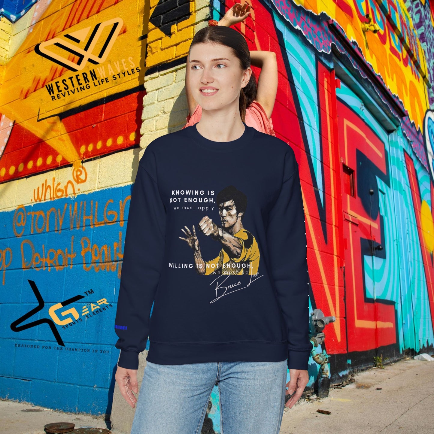 Unisex Heavy Blend™ Crewneck Sweatshirt_ N2+ Sports Series UHBCSS PT2WW009_ Limited Edition ‘Zeztz’ Brand Sports Elements by WesternWaves: