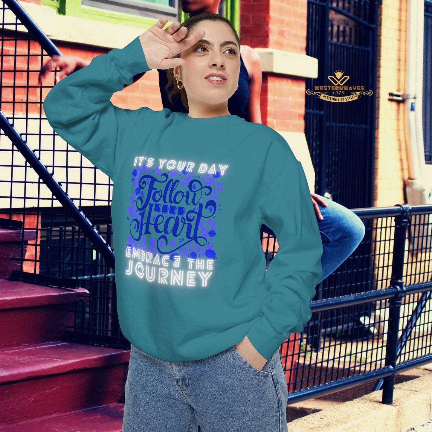 Unisex Garment-Dyed Sweatshirt_ N3+ Series UGDSS PT2WW002_ Limited Edition by WesternWaves_
