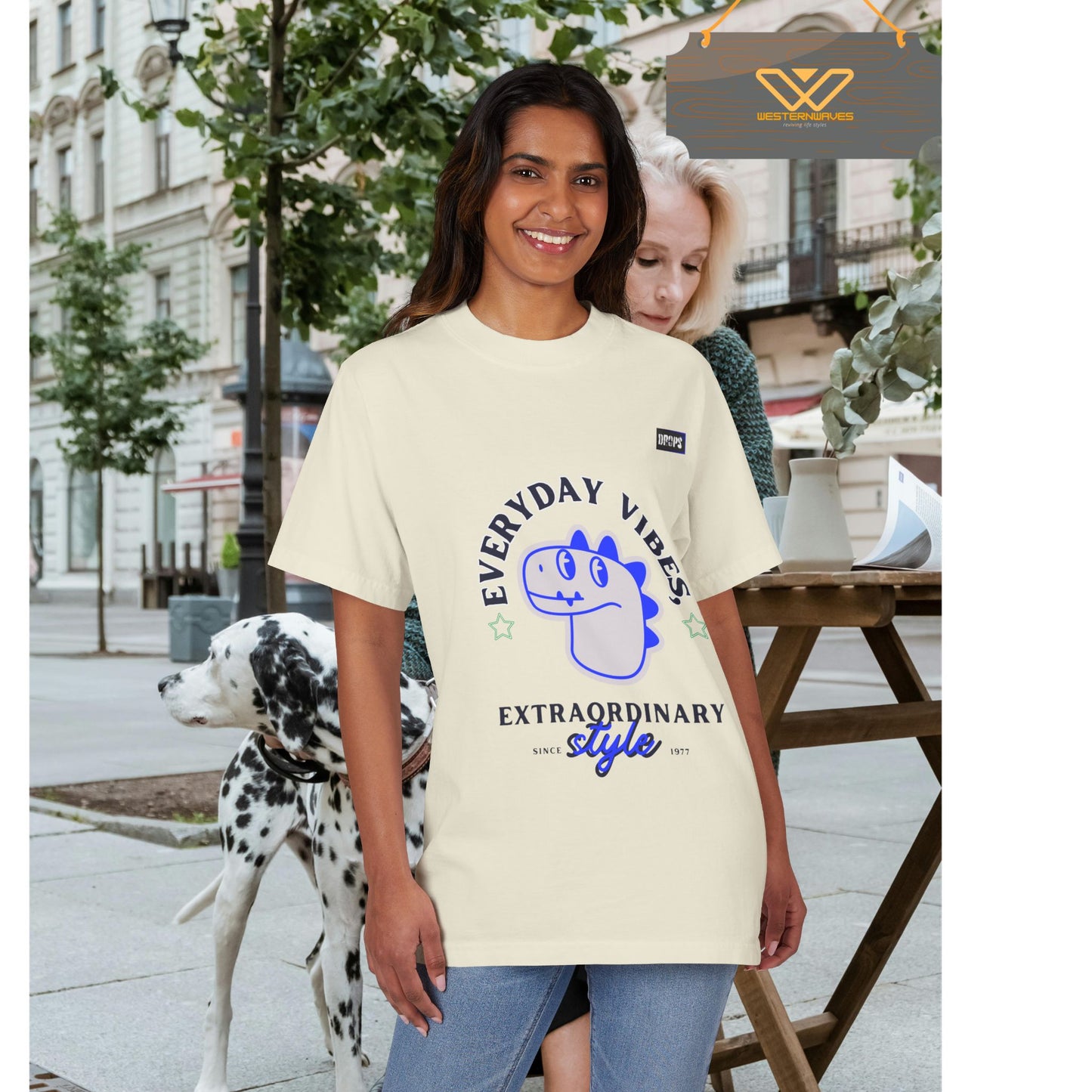 Unisex Garment-Dyed Tee_ N7* Series USGDTEE PT2WW001_ Limited Edition Vibrant T-shirt by WesternWaves: