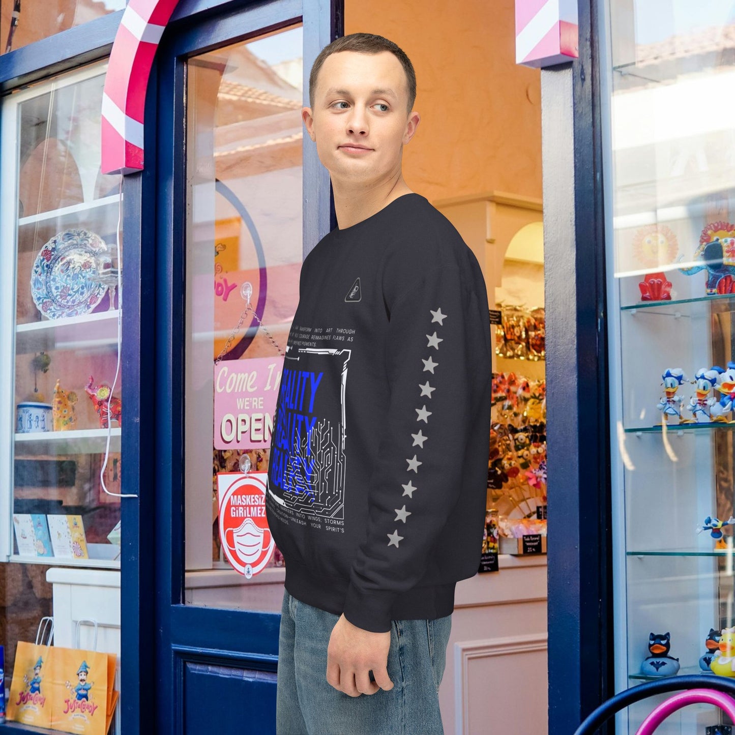 Unisex Lightweight Crewneck Sweatshirt_ N2 Series ULWCSS PT2WW005_Limited Edition Unparalleled Quality by WesternWaves: