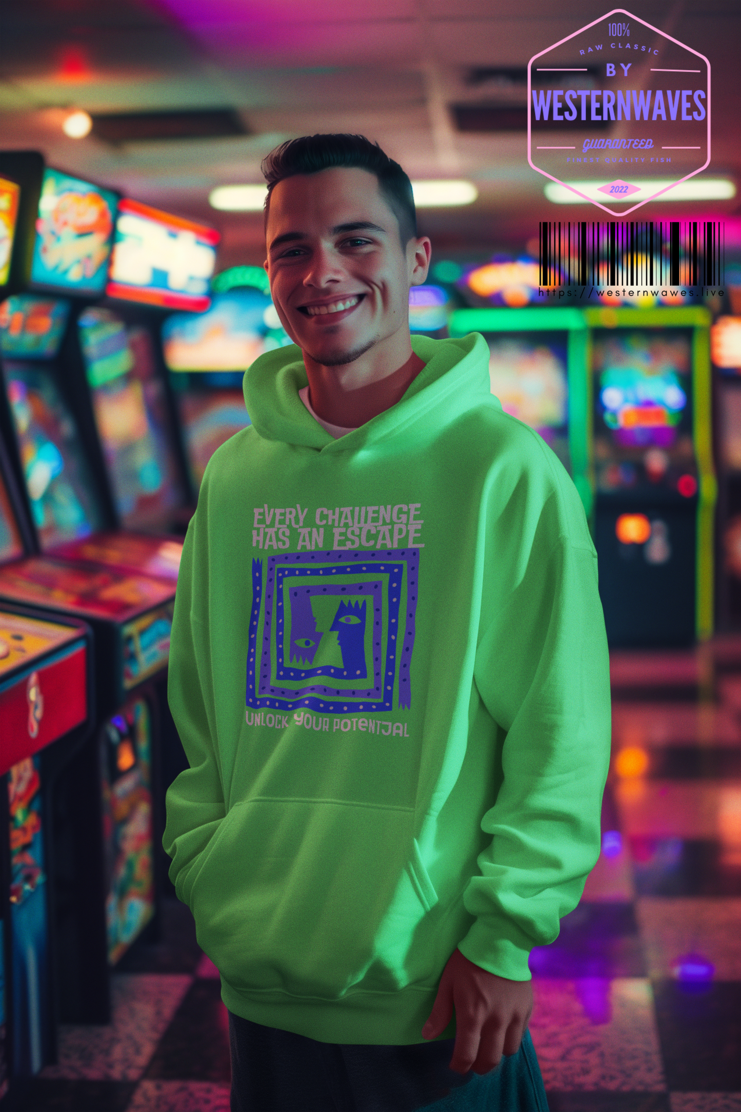 Unisex Lightweight Hooded Sweatshirt – N3+ Series USLWHSS PT2WW014_ Limited Edition Crafted Comfort by WesternWaves: