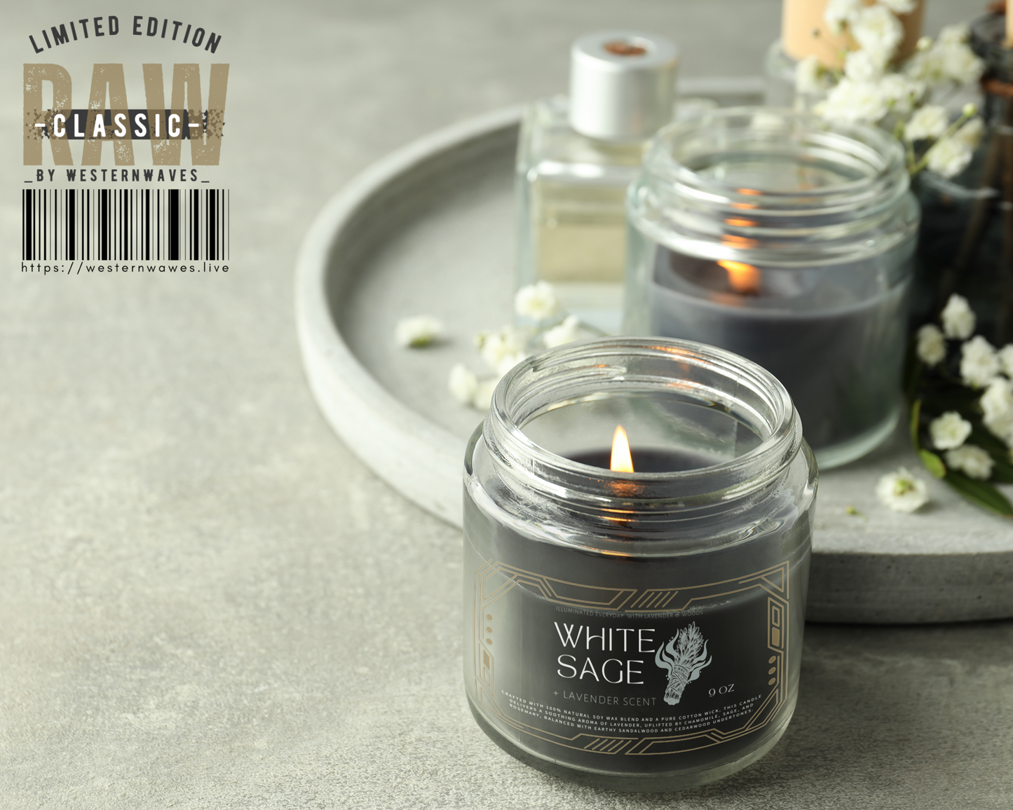 Soy Scents Candle_ White Sage_ N3+ Series SSCWS PT2WW001_ Limited Edition Immersive aroma by WesternWaves: