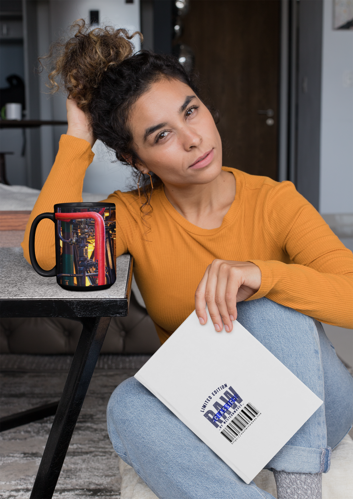 Black Mug (11oz, 15oz) _ N3+ Series CBM PT2WW007_ Limited Edition Statement Piece by WesternWaves: