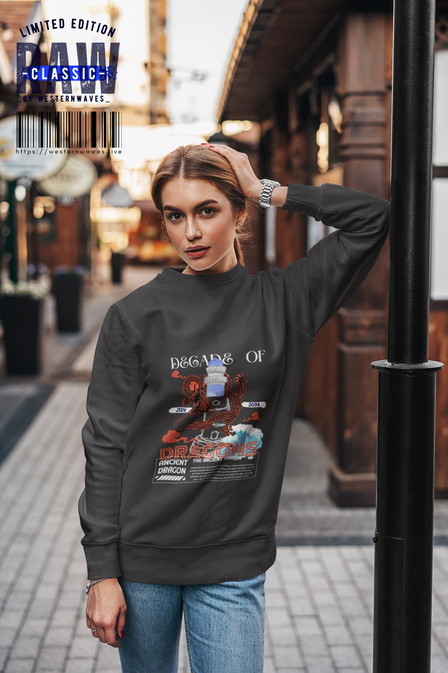Unisex Lightweight Crewneck Sweatshirt_ N3+ Series ULWCSS PT2WW013_ Limited Edition Conscious Fashion Collaboration by WesternWaves: