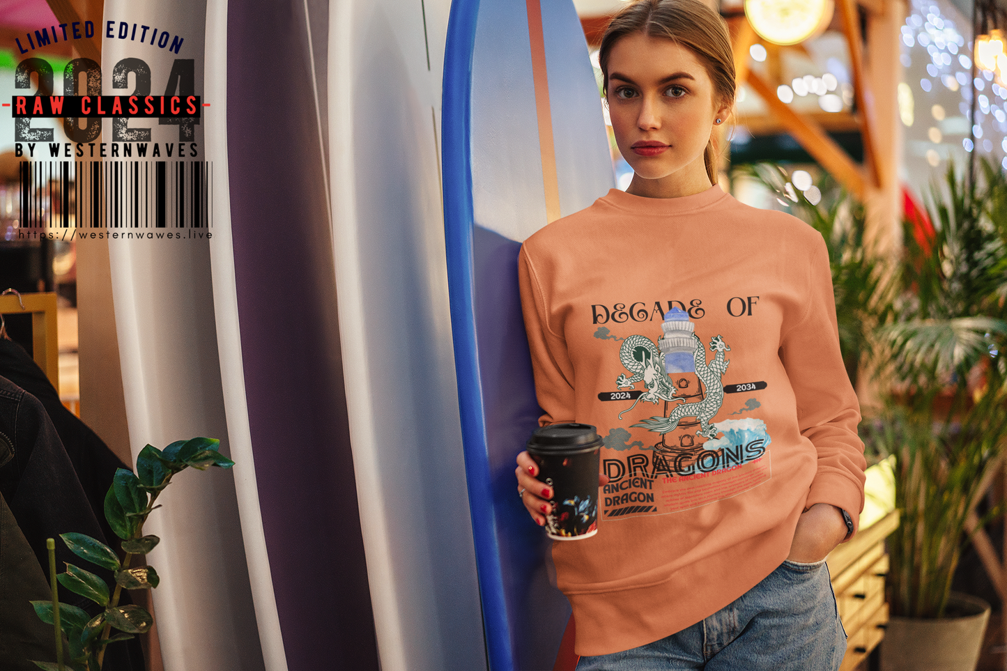 Unisex Lightweight Crewneck Sweatshirt_ N3+ Series ULWCSS PT2WW013_ Limited Edition Conscious Fashion Collaboration by WesternWaves: