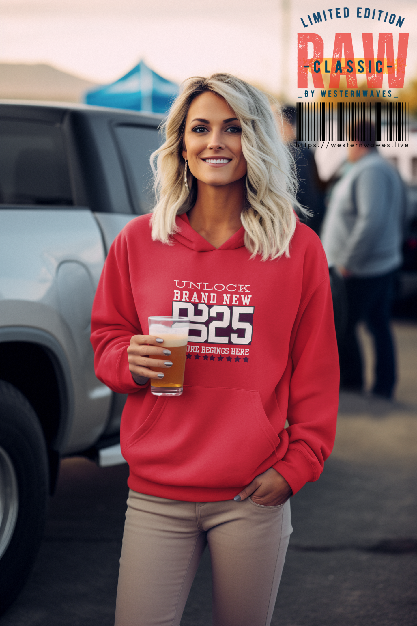 Unisex Midweight Softstyle Fleece Hoodie_ N3+ Series USMWSSFH PT2WW009_ Limited Edition Luxuriously Soft 100% Cotton Face by WesternWaves: