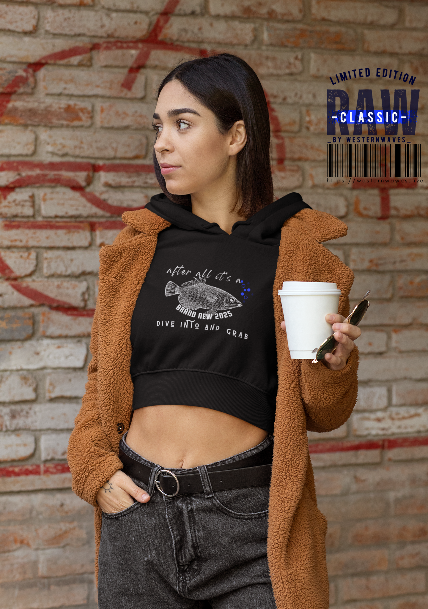 Women's Cropped Fleece Pullover_ N3+ Series WCFPOH PT2WW002_ Limited Edition High-quality Composition Product by WesternWaves: