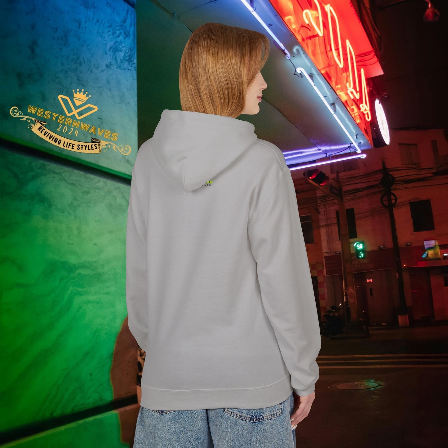 Unisex Midweight Softstyle Fleece Hoodie_ N3+ Series USMWSSFH PT2WW001_ Limited Edition Luxuriously Soft 100% Cotton Face by WesternWaves: