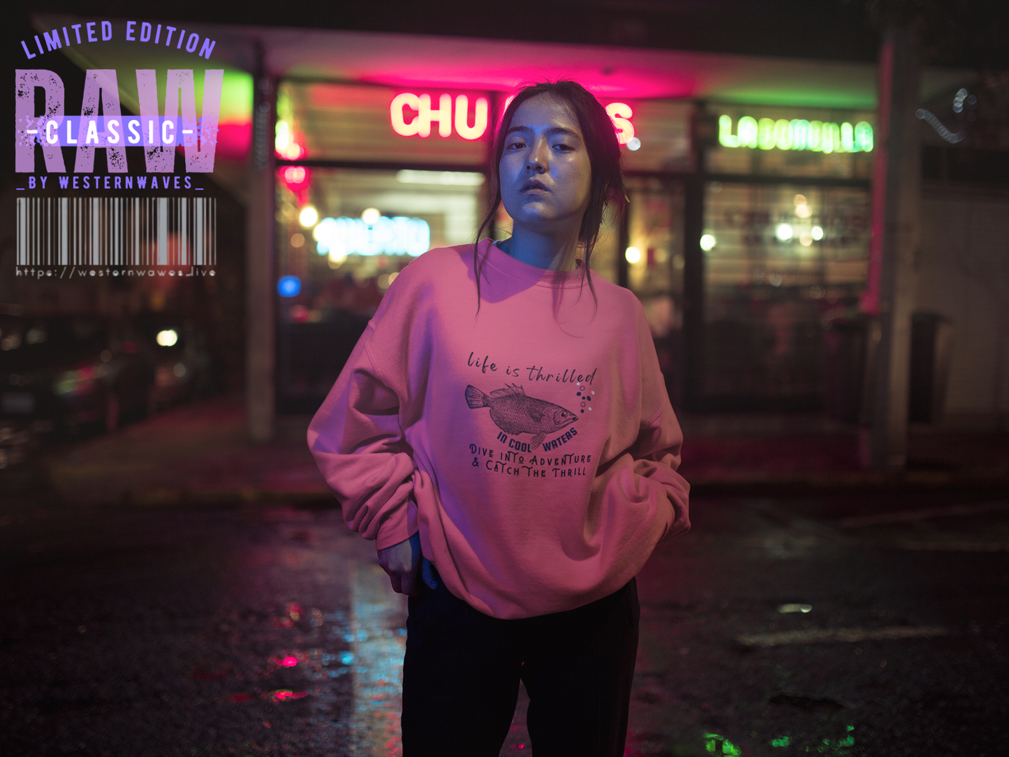 Unisex Midweight Softstyle Fleece Crewneck Sweatshirt_ N3+ Series USMWSSFCNSS PT2WW007_ Limited Edition Stylish Eco-conscious Raw Classic by WesternWaves: