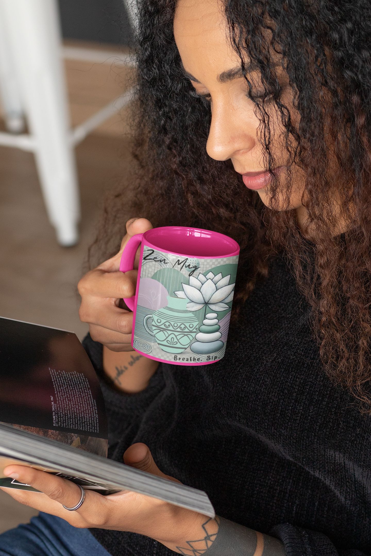 Accent Coffee Mug (11, 15oz) _ N3+ Series ACMUG PT2WW006_ Limited Edition Blend Style & Functionality by WesternWaves: