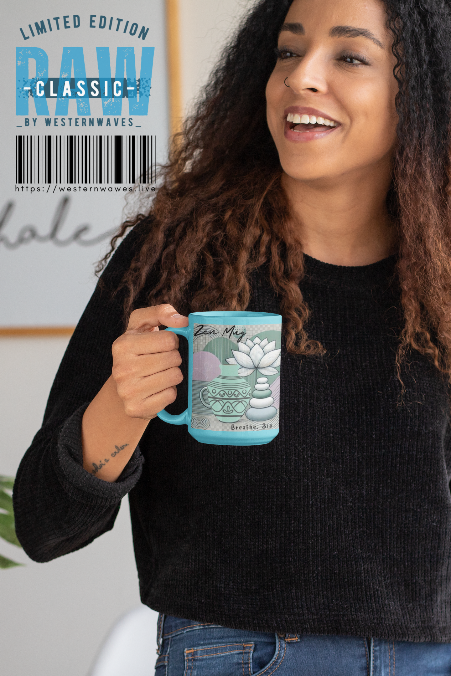 Accent Coffee Mug (11, 15oz) _ N3+ Series ACMUG PT2WW006_ Limited Edition Blend Style & Functionality by WesternWaves: