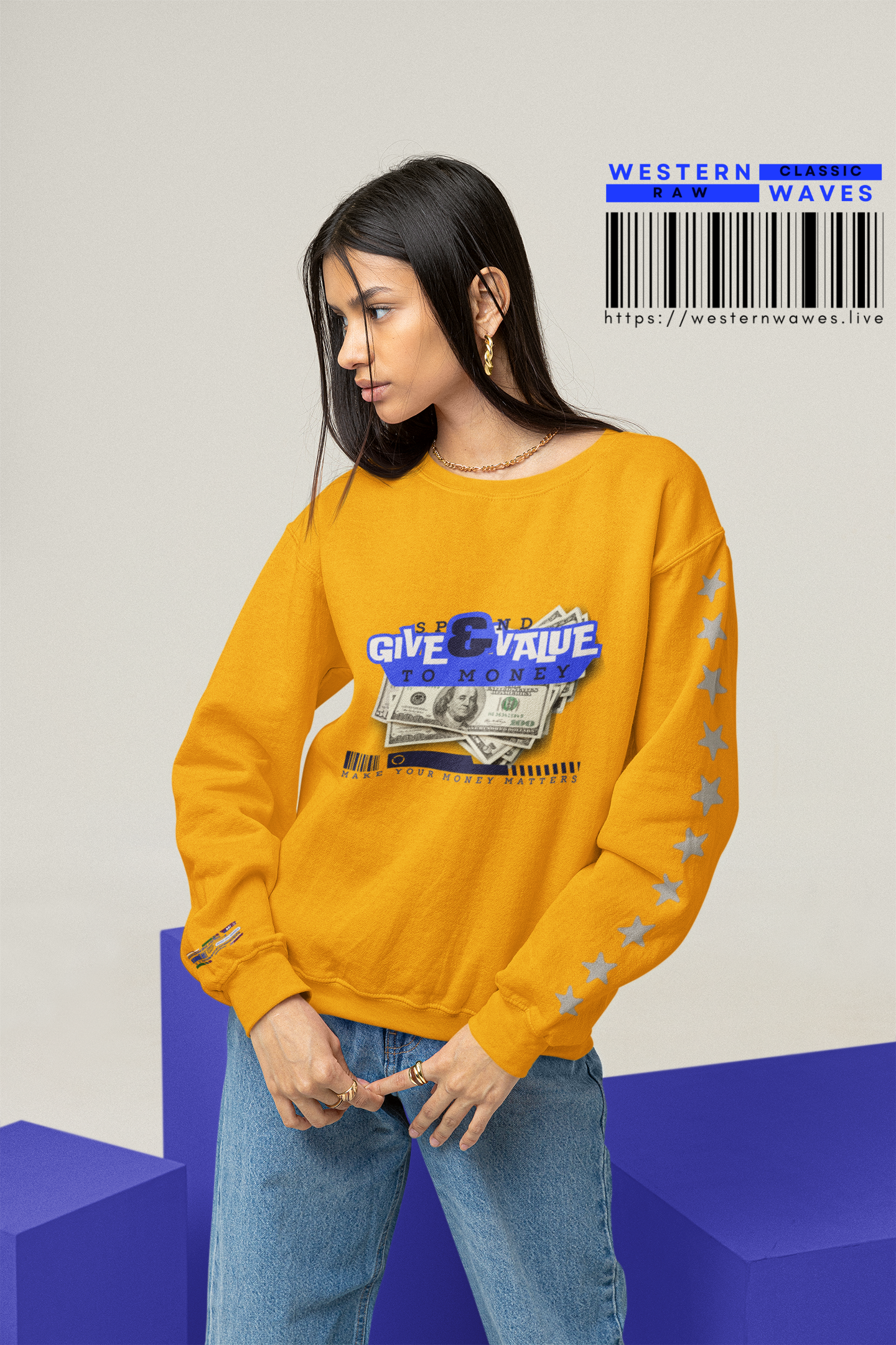 Unisex Heavy Blend™ Crewneck Sweatshirt_ N3+ Series UHBCSS PT2WW036_ Limited Edition Pure Luxury By WesternWaves: