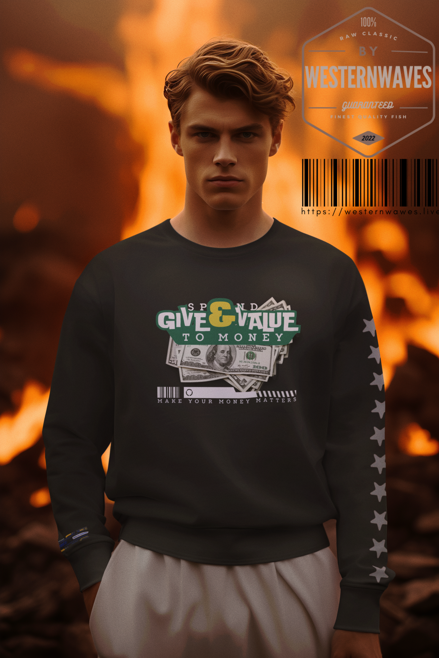 Unisex Heavy Blend™ Crewneck Sweatshirt_ N2+ Series UHBCSS PT2WW037_ Limited Edition Pure Luxury By WesternWaves: