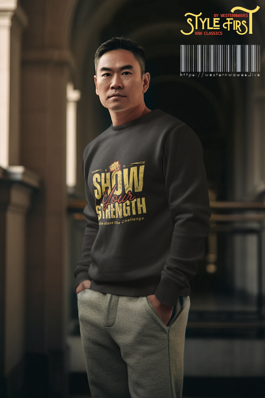 Unisex Midweight Softstyle Fleece Crewneck Sweatshirt_ N2+ Series USMWSSFCNSS PT2WW010_ Limited Edition Stylish Eco-conscious Raw Classic by WesternWaves: