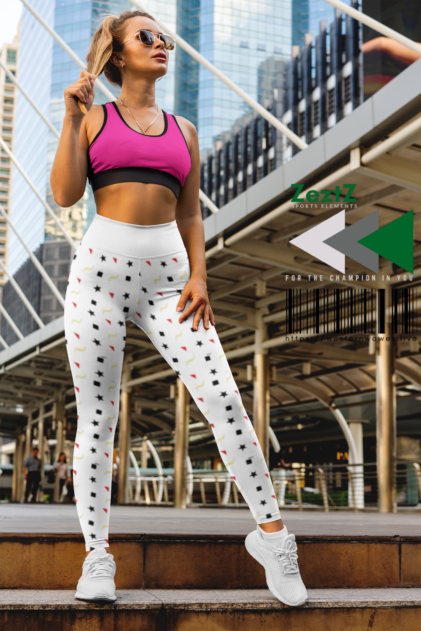 High Waisted Yoga Leggings (AOP)_ N+ Series HWYL(AOP) PT2WW001_ Limited Edition Cosmic Fusion by WesternWaves: