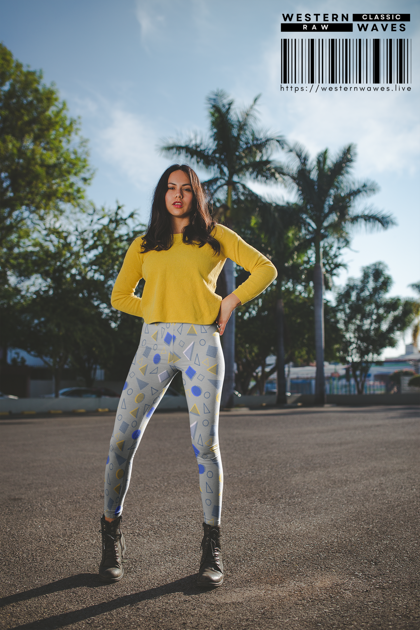 High Waisted Yoga Leggings (AOP)_ N+ Series HWYL(AOP) PT2WW002_ Limited Edition Cosmic Fusion by WesternWaves: