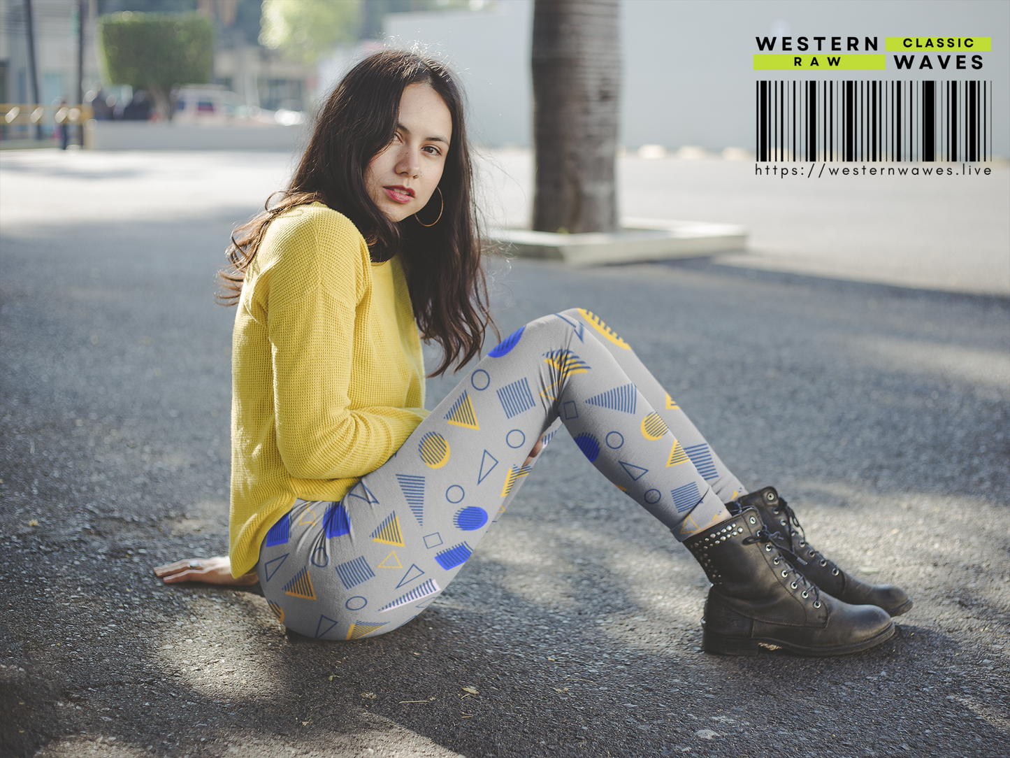 High Waisted Yoga Leggings (AOP)_ N+ Series HWYL(AOP) PT2WW002_ Limited Edition Cosmic Fusion by WesternWaves:
