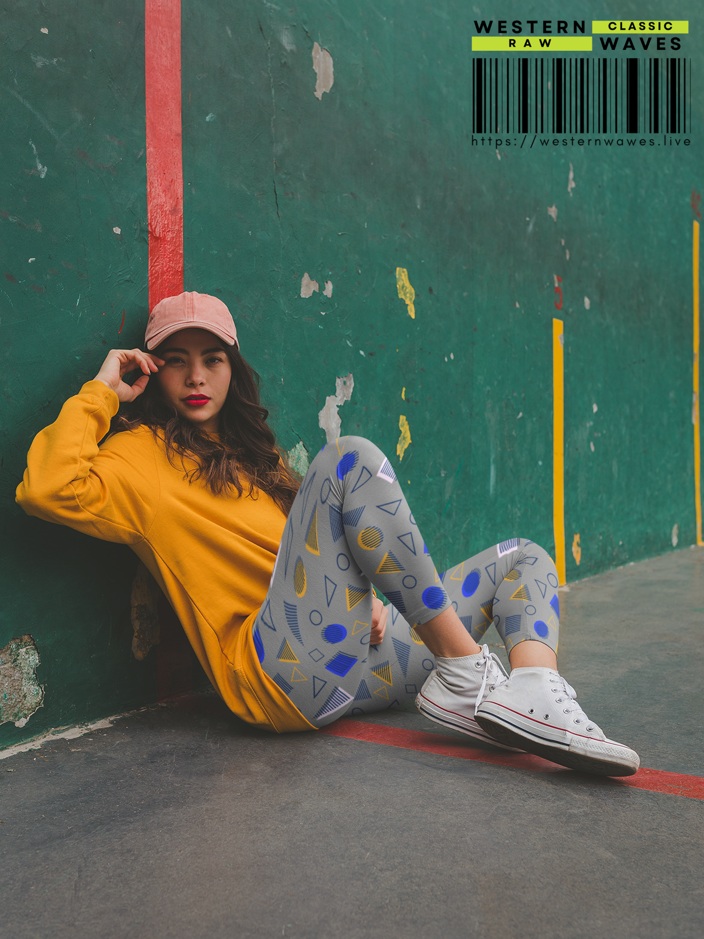 High Waisted Yoga Leggings (AOP)_ N+ Series HWYL(AOP) PT2WW002_ Limited Edition Cosmic Fusion by WesternWaves: