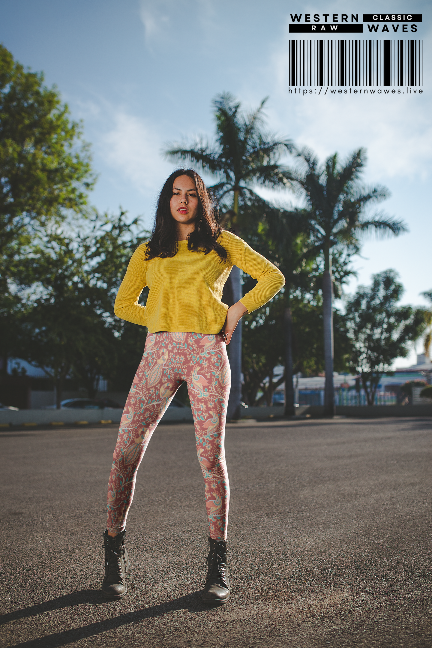 High Waisted Yoga Leggings (AOP)_ N+ Series HWYL(AOP) PT2WW003_ Limited Edition Cosmic Fusion by WesternWaves:
