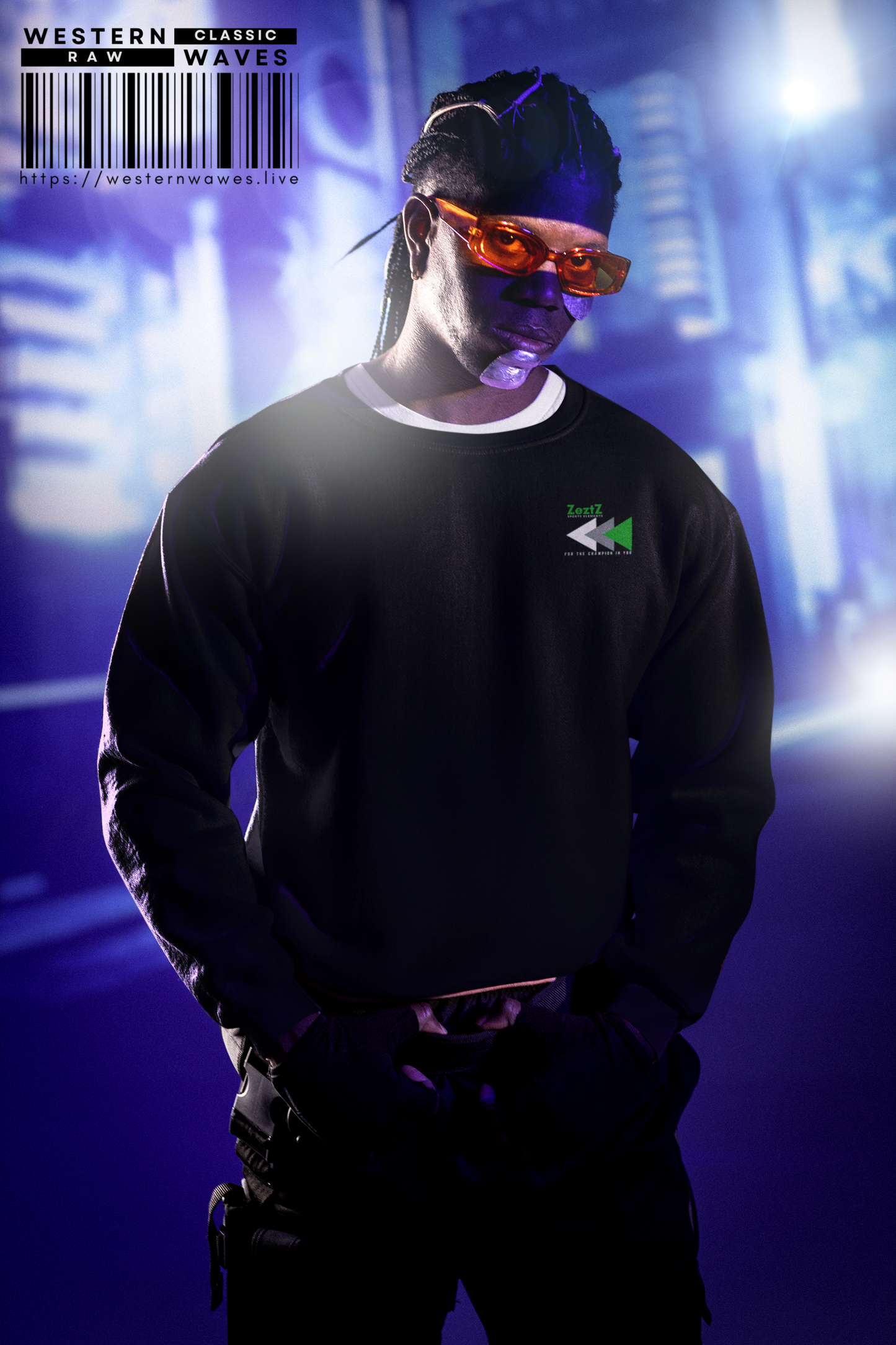 Men's Champion Crewneck Sweatshirt_ N5+ Series MCCNSS PT2WW001_ Limited Edition ZeztZ Brand Sports Element by WesternWaves: