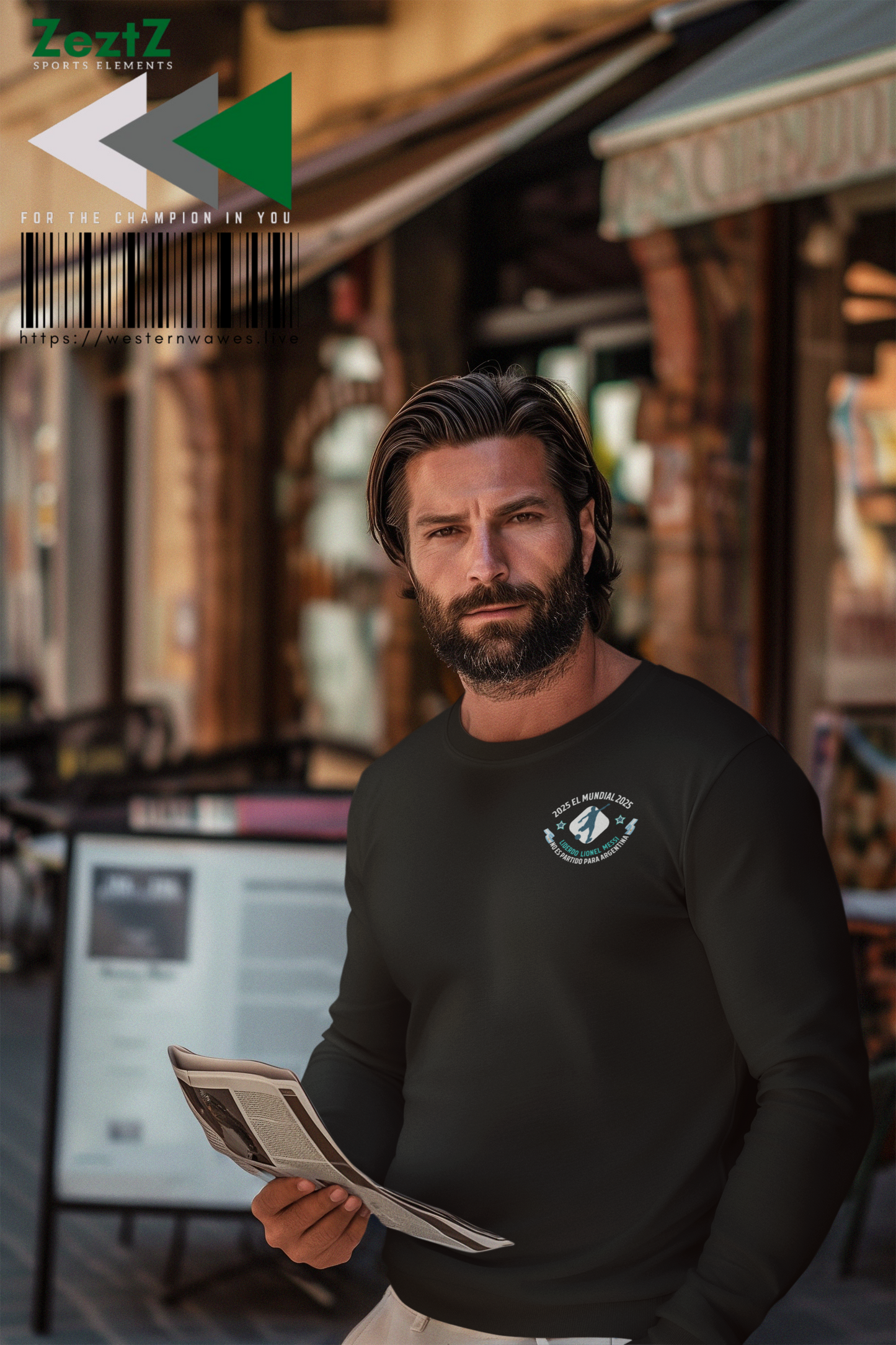 Men's Champion Crewneck Sweatshirt_ N5+ Series MCCNSS PT2WW002_ Limited Edition ZeztZ Brand Sports Element by WesternWaves: