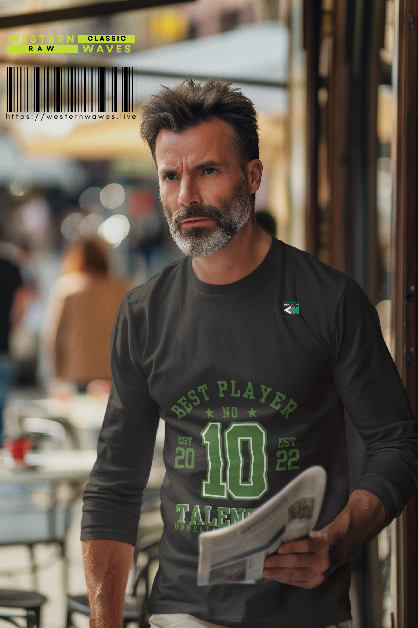 Unisex Classic Long Sleeve T-Shirt - Talent 10x, Perfect for Sports Lovers_ N6+ Series USCLSTS PT2WW001_ Limited Edition by WesternWaves: