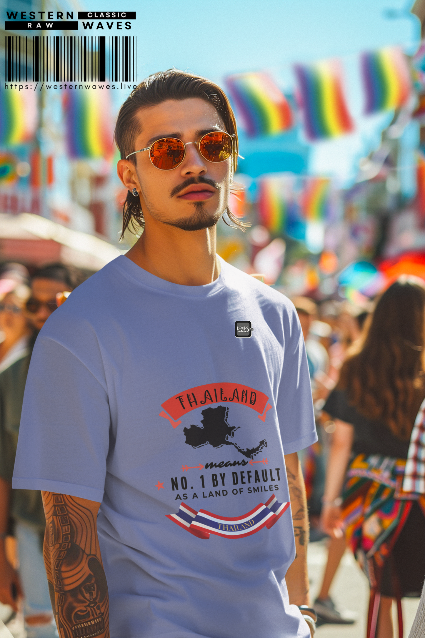 Acid Washed Round Neck Tee_ N7+ Series AWRNTEE PT2WW001_ Limited Edition by WesternWaves: