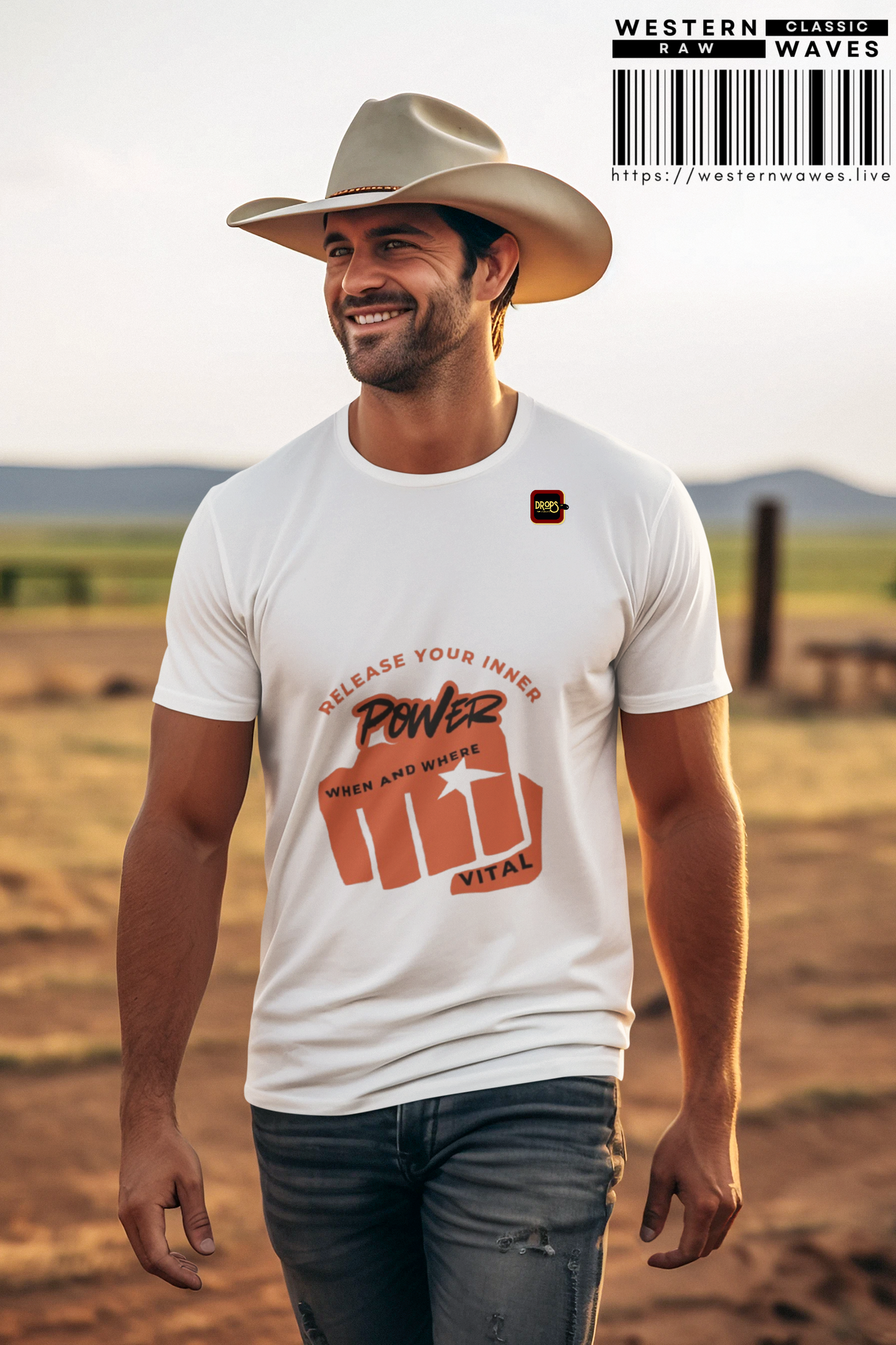 Unisex Cotton Crew Tee_ N3+ Series USCCTEE PT2WW004_ Limited Edition Workout & Everyday Routine Pleasure by WestenWaves: