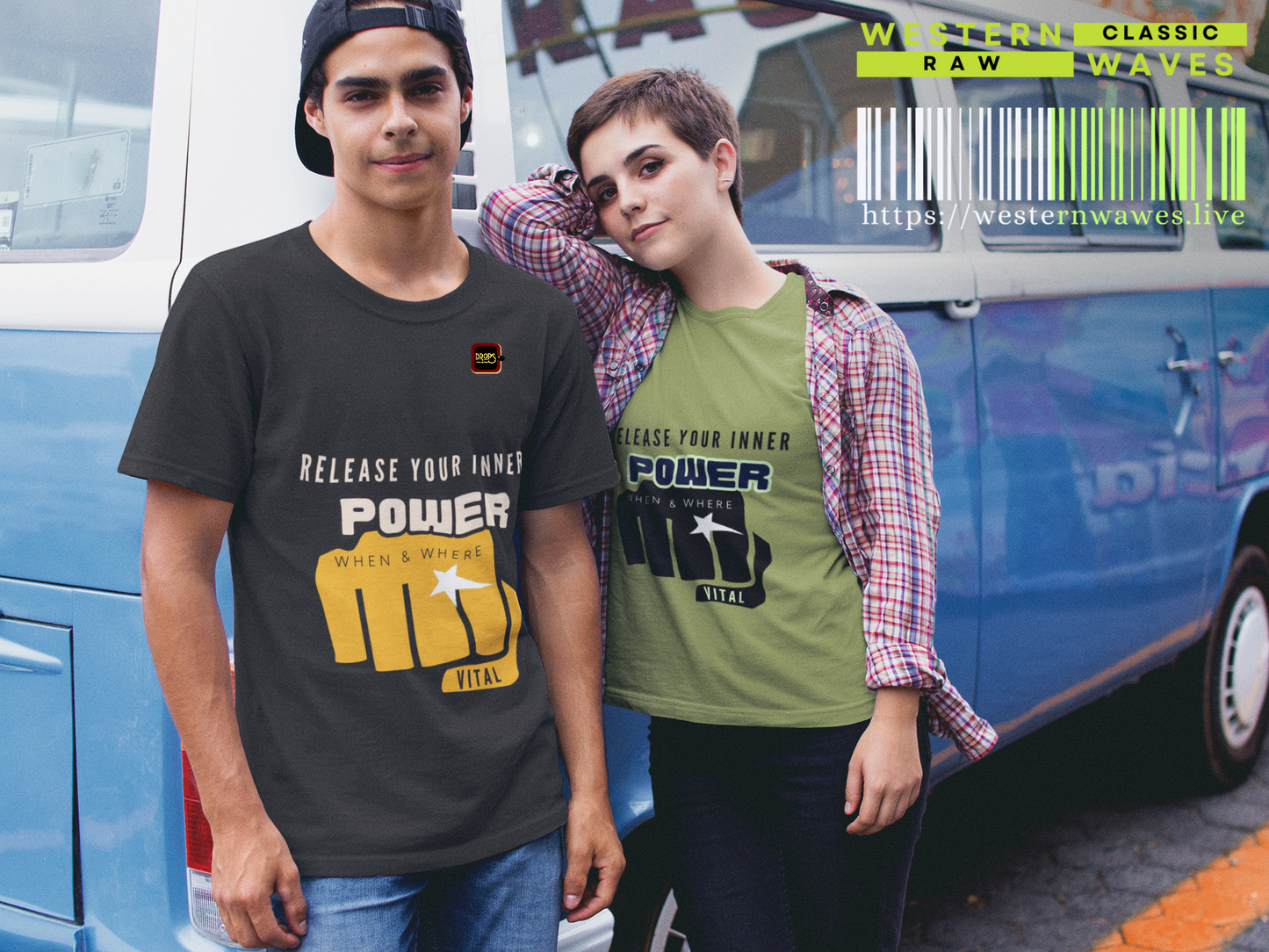 Unisex Heavy Faded Tee_ N+ Series USHFTEE PT2WW011_ Power Vibes Limited Edition Tee by WesternWaves_