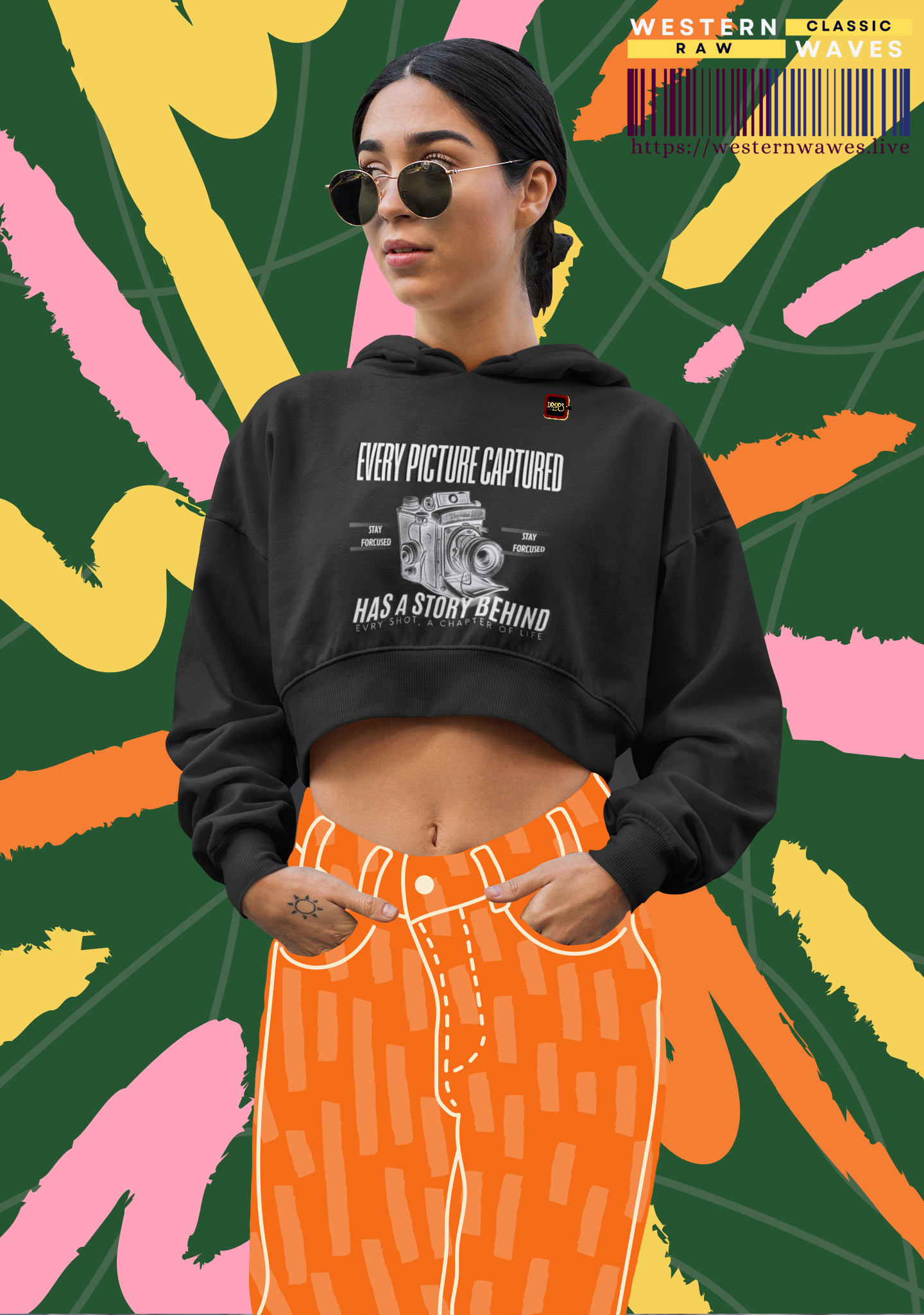 Cinched Bottom Hoodie_ N7 Series CBHOODIE PT2WW001_ Limited Edition Stylish & Inspirational Hoodie by WesternWaves: