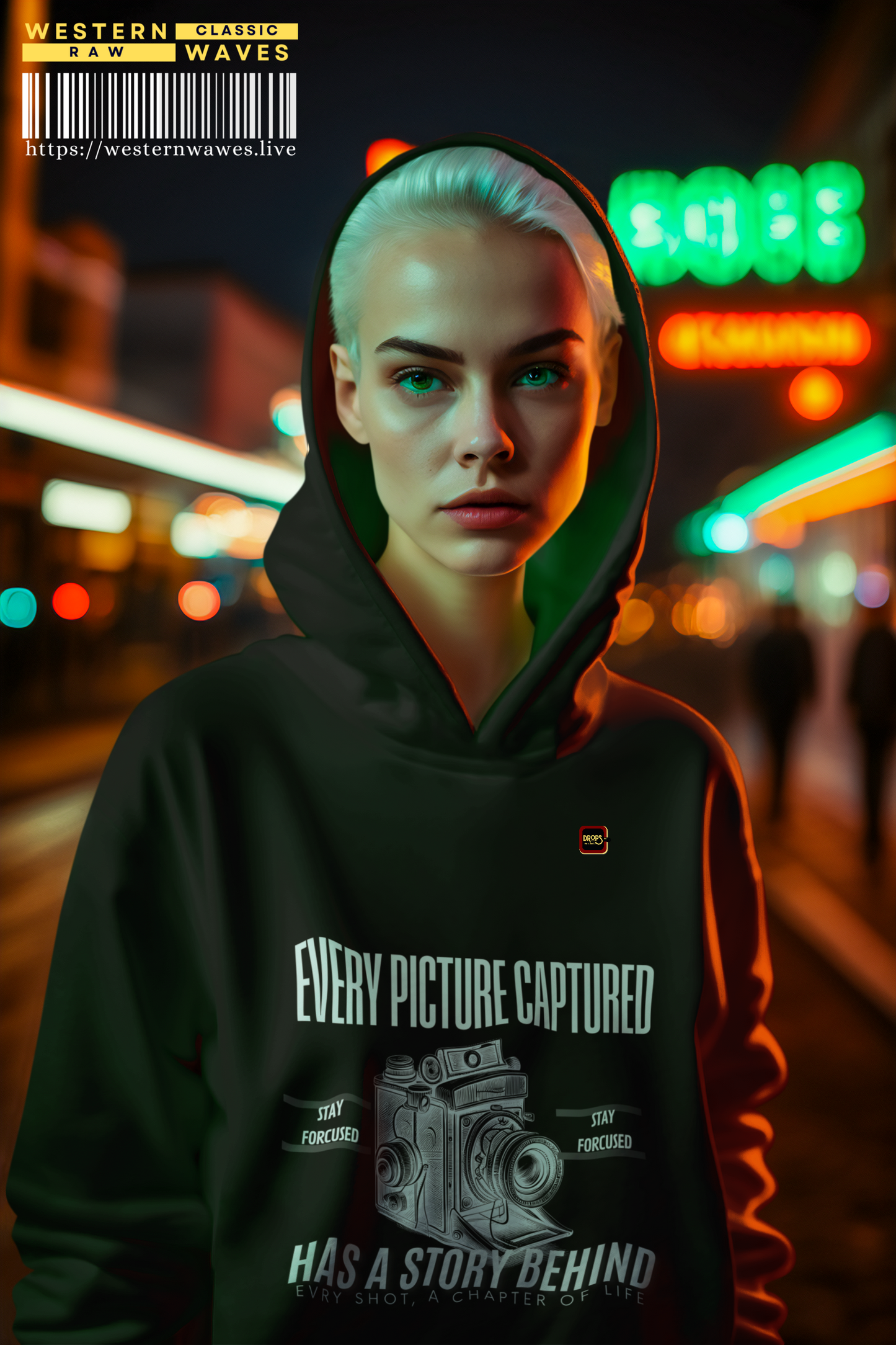 Cinched Bottom Hoodie_ N7 Series CBHOODIE PT2WW001_ Limited Edition Stylish & Inspirational Hoodie by WesternWaves: