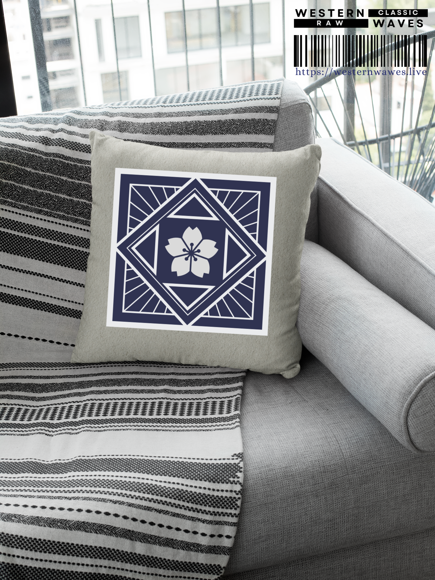 Woven Square Pillow_ N7+ Series WVENSPILLOW PT2WW001_ Limited Edition Perfect Home Décor & Gifts by WesternWaves: