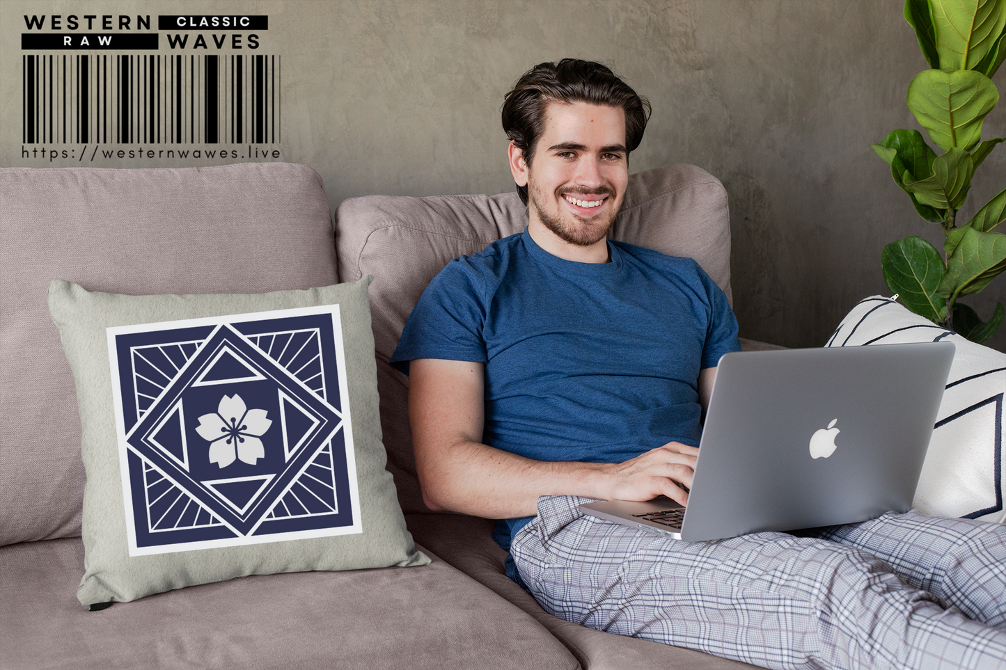 Woven Square Pillow_ N7+ Series WVENSPILLOW PT2WW001_ Limited Edition Perfect Home Décor & Gifts by WesternWaves: